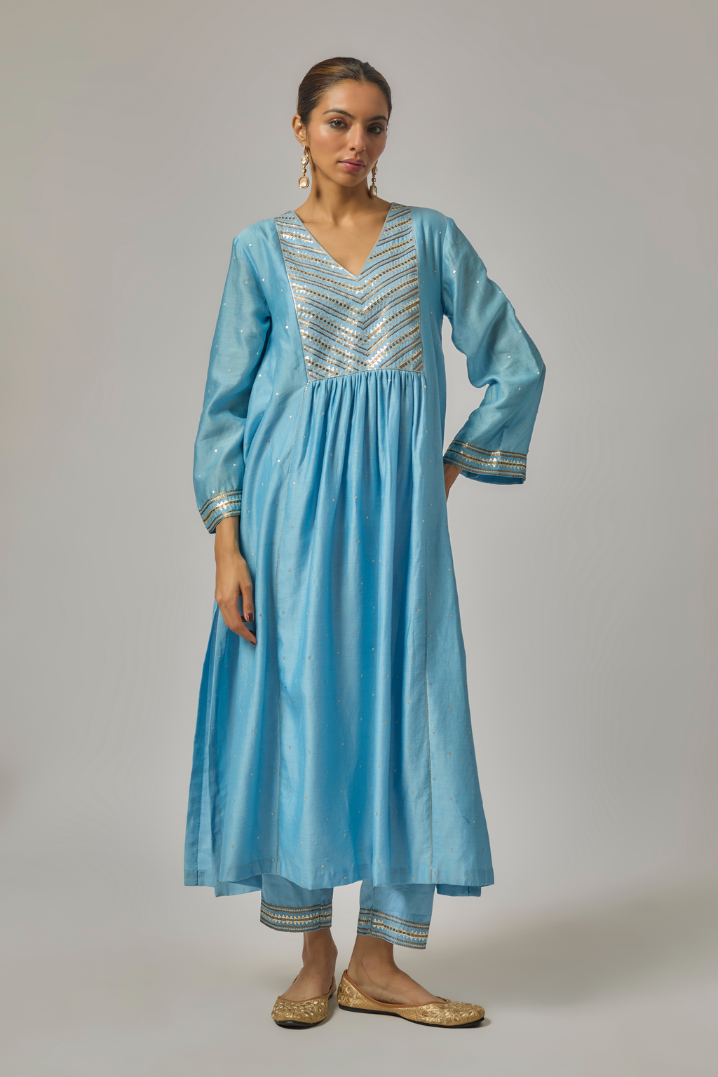 Mini Fence Yoke Kurta Set