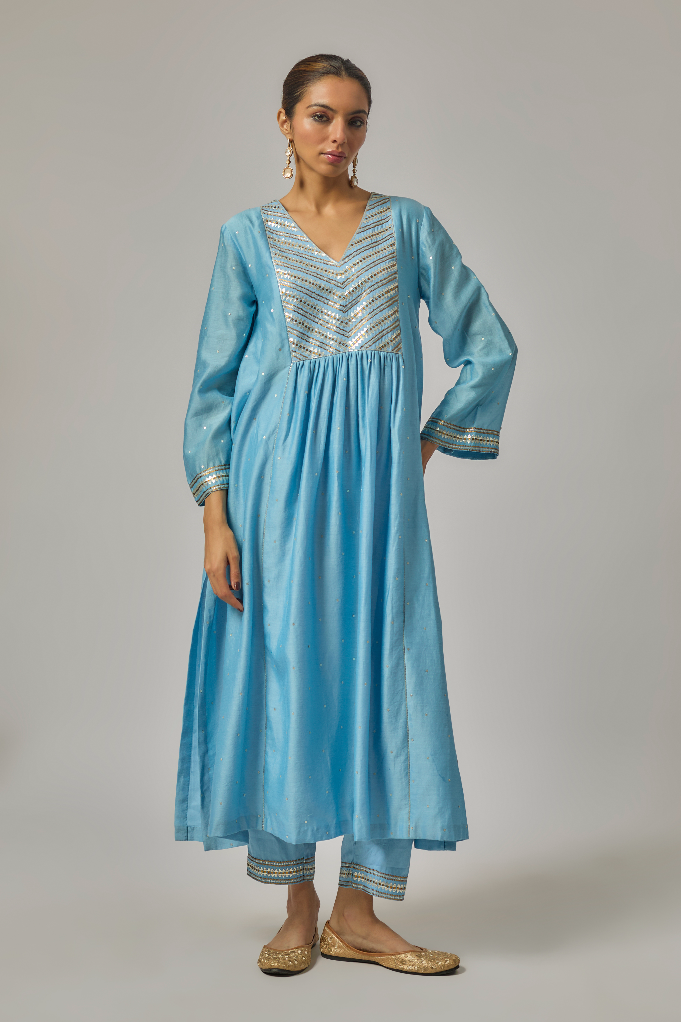 Mini Fence Yoke Kurta Set