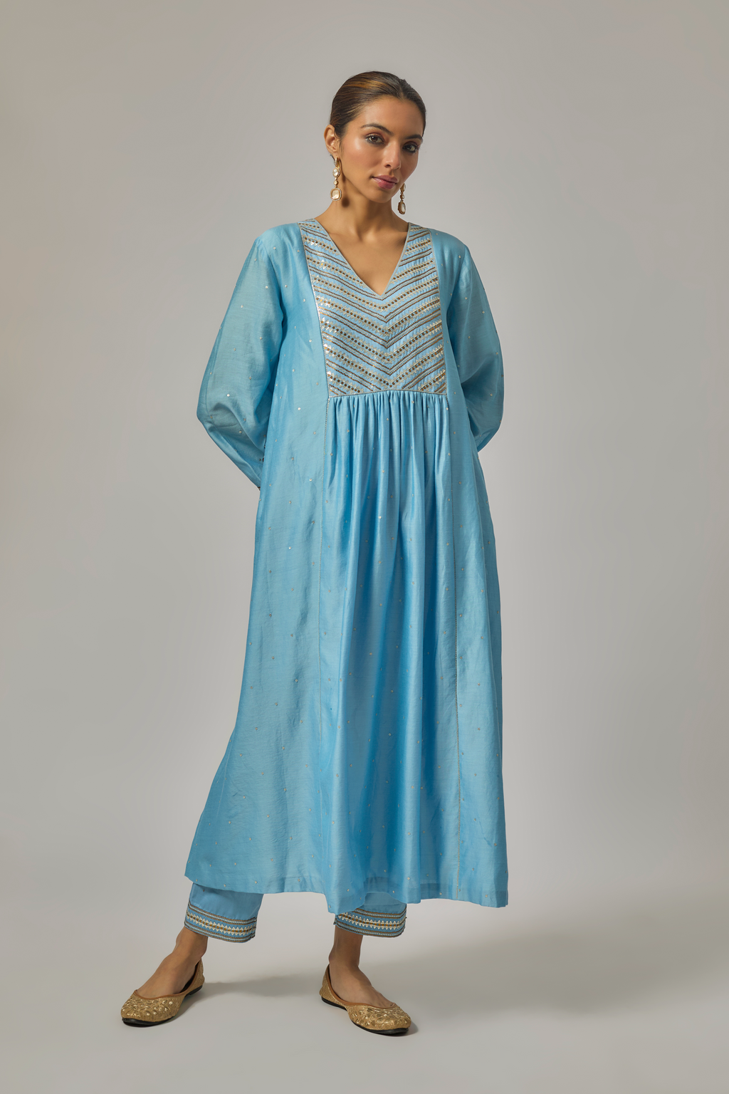 Mini Fence Yoke Kurta Set