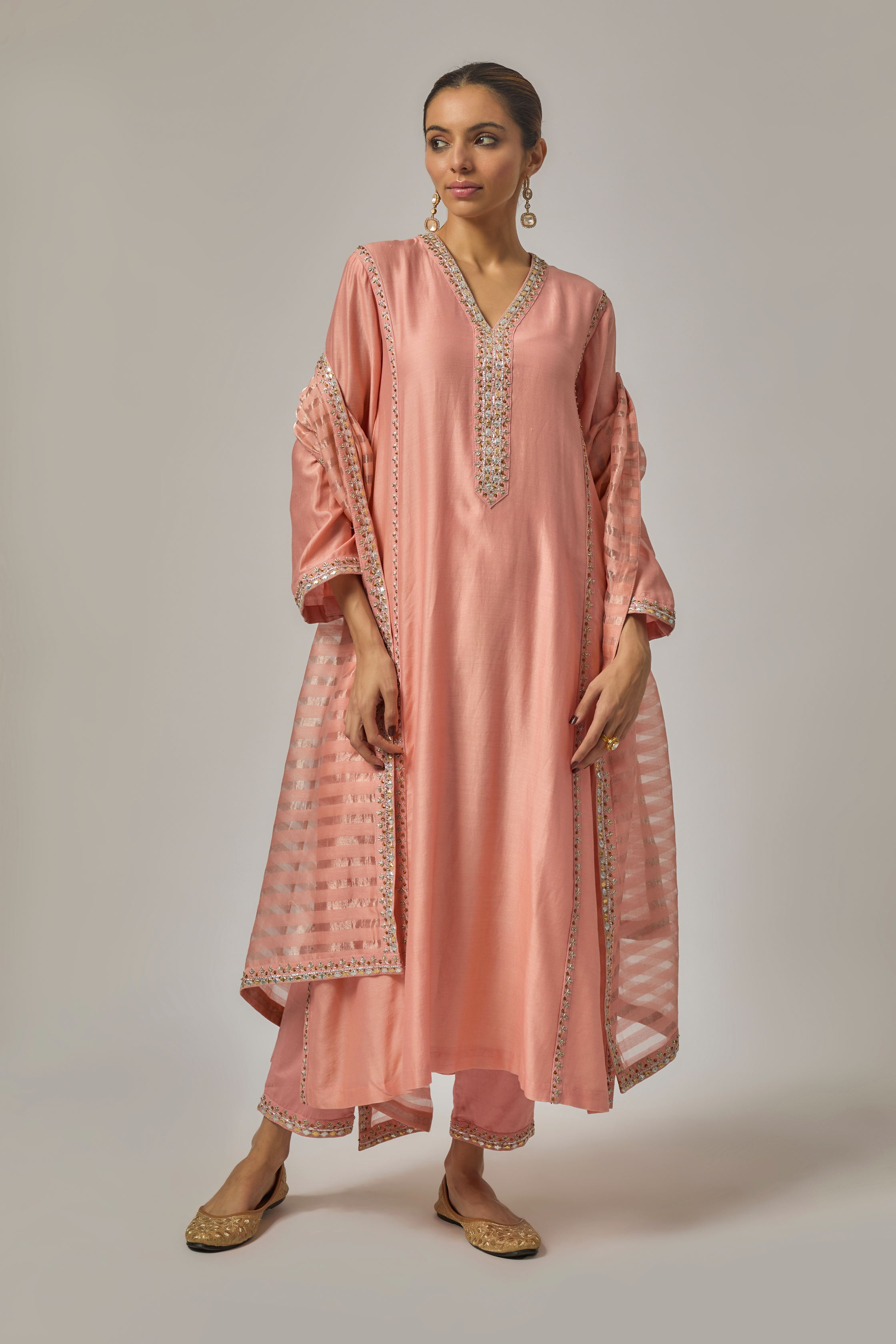 Gota-Patti Placket Kurta Set