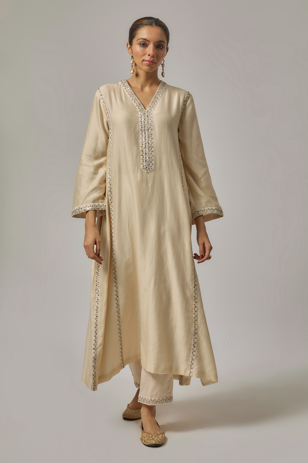 Gota-Patti Placket Kurta Set