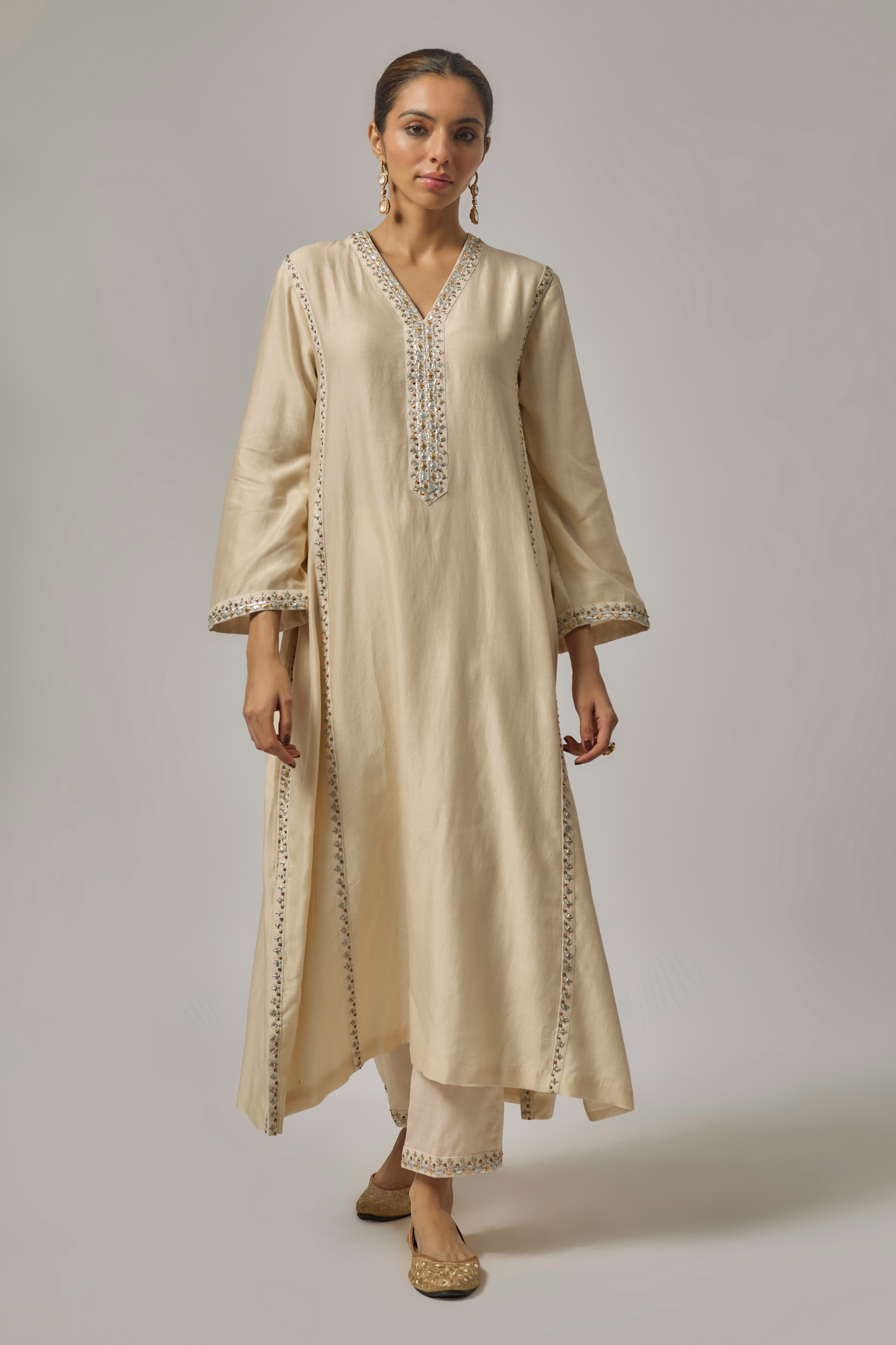 Gota-Patti Placket Kurta Set