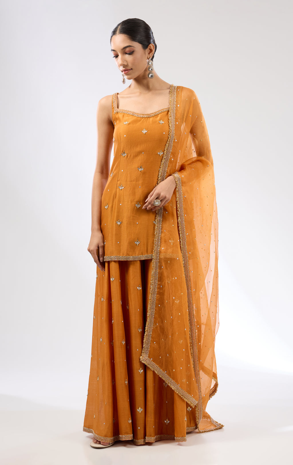 Gota-Patti Motif Sharara Set