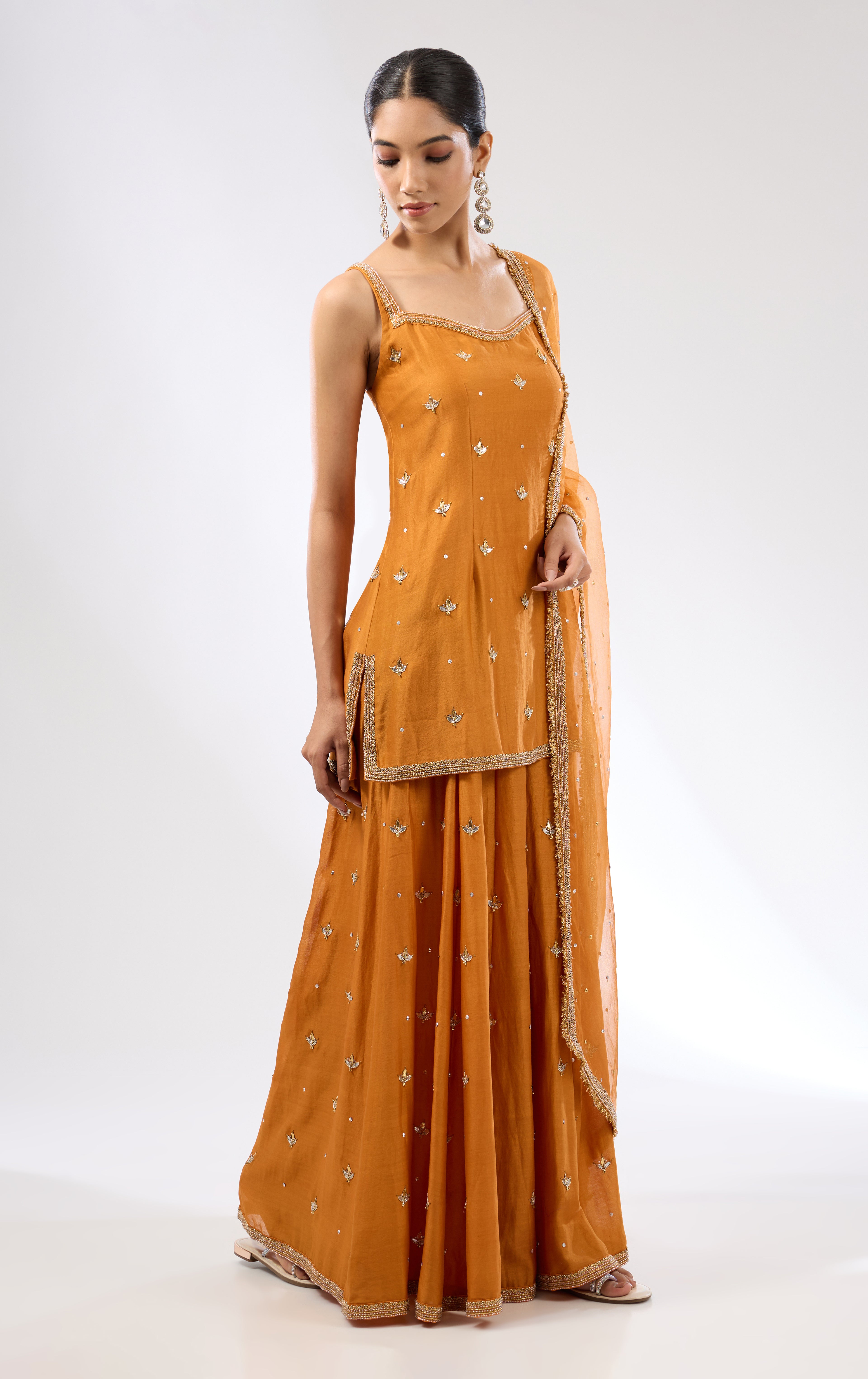 Gota-Patti Motif Sharara Set