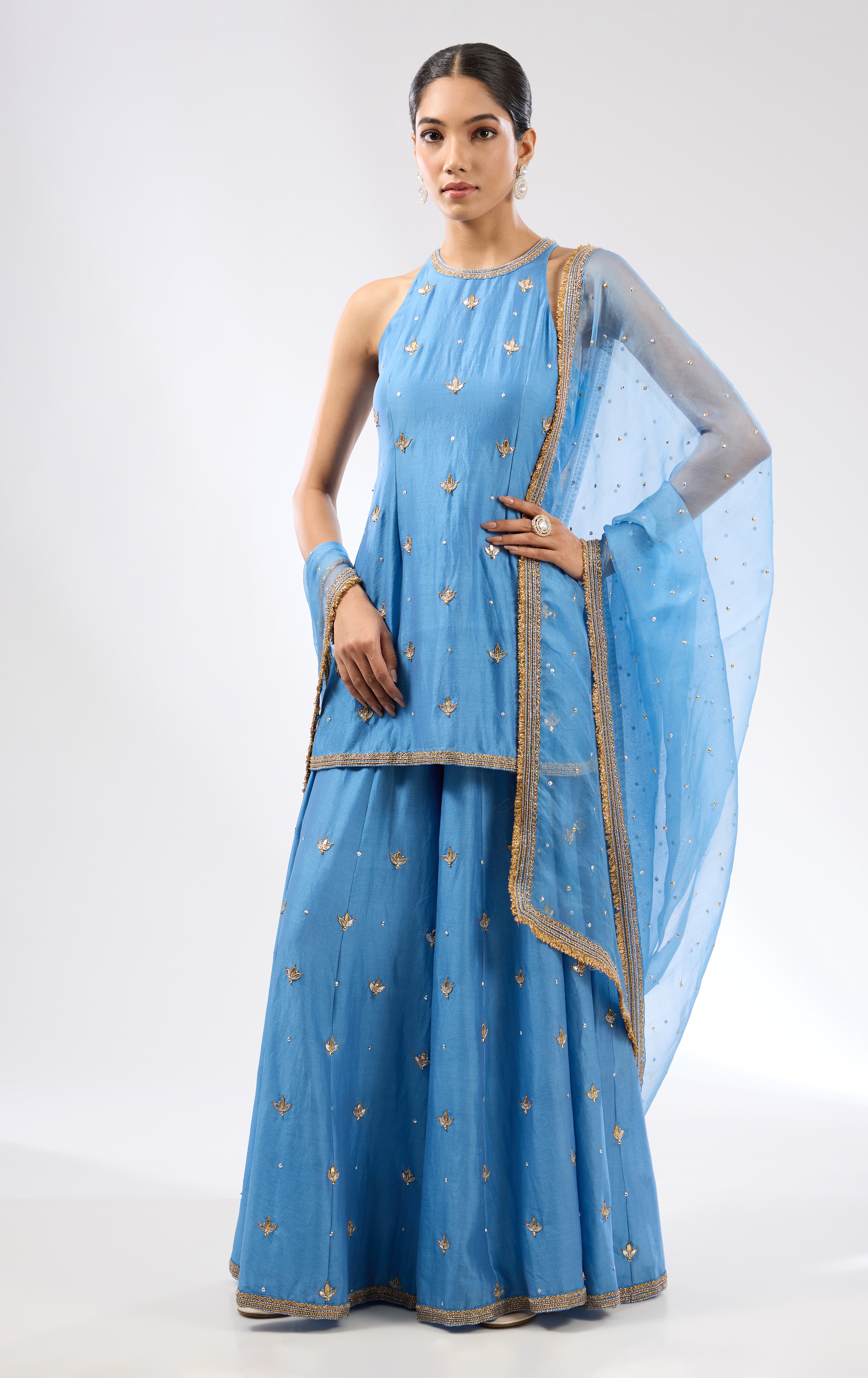 Gota-Patti Motif Sharara Set