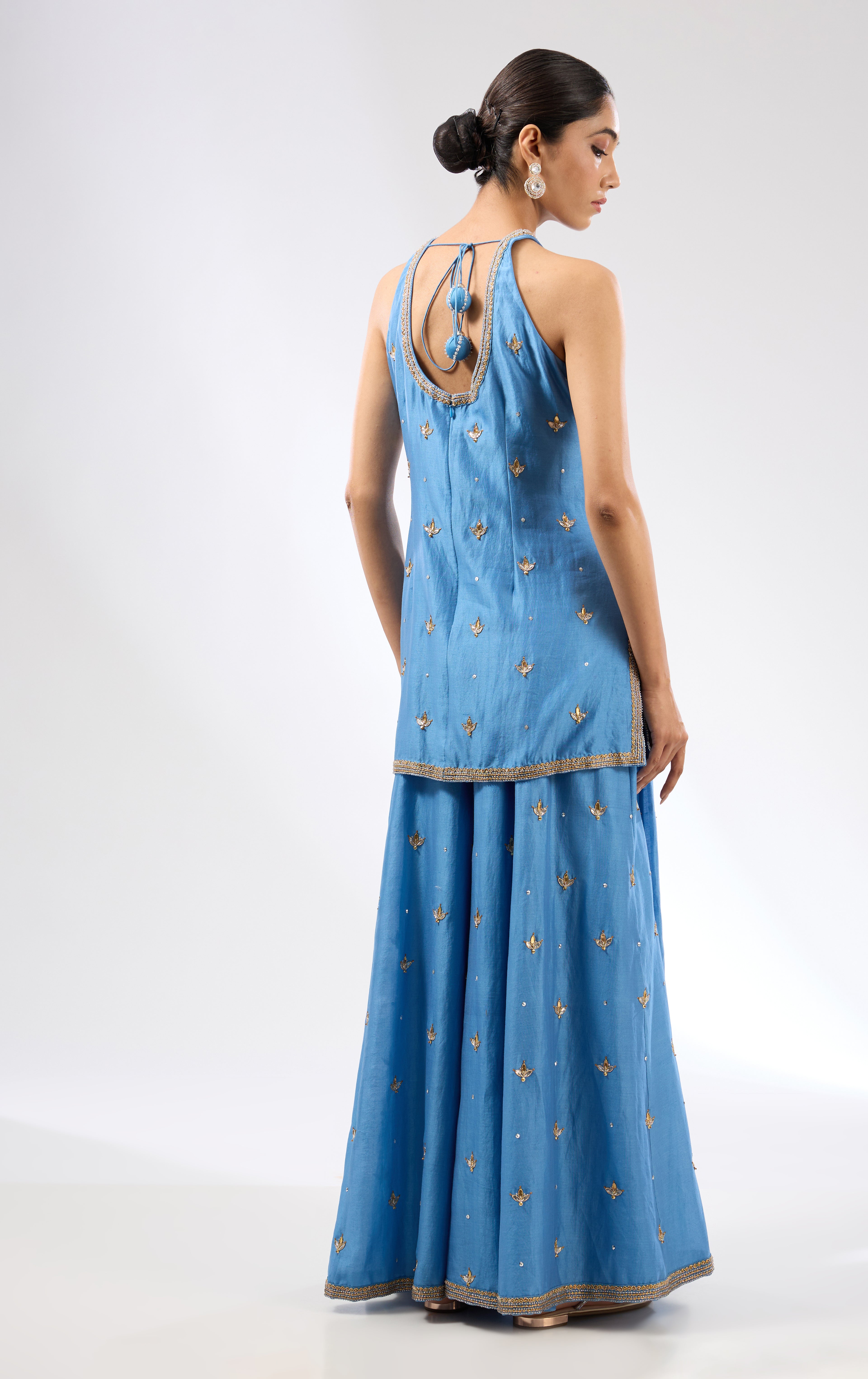 Gota-Patti Motif Sharara Set