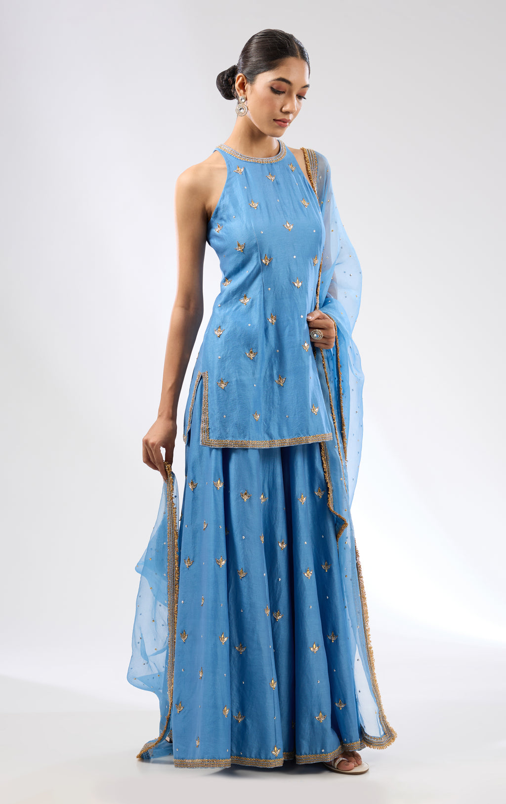 Gota-Patti Motif Sharara Set