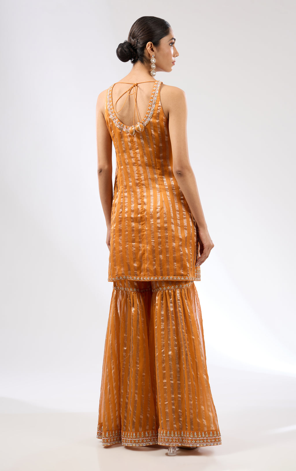 Gota-Patti Border Striped Garara Set