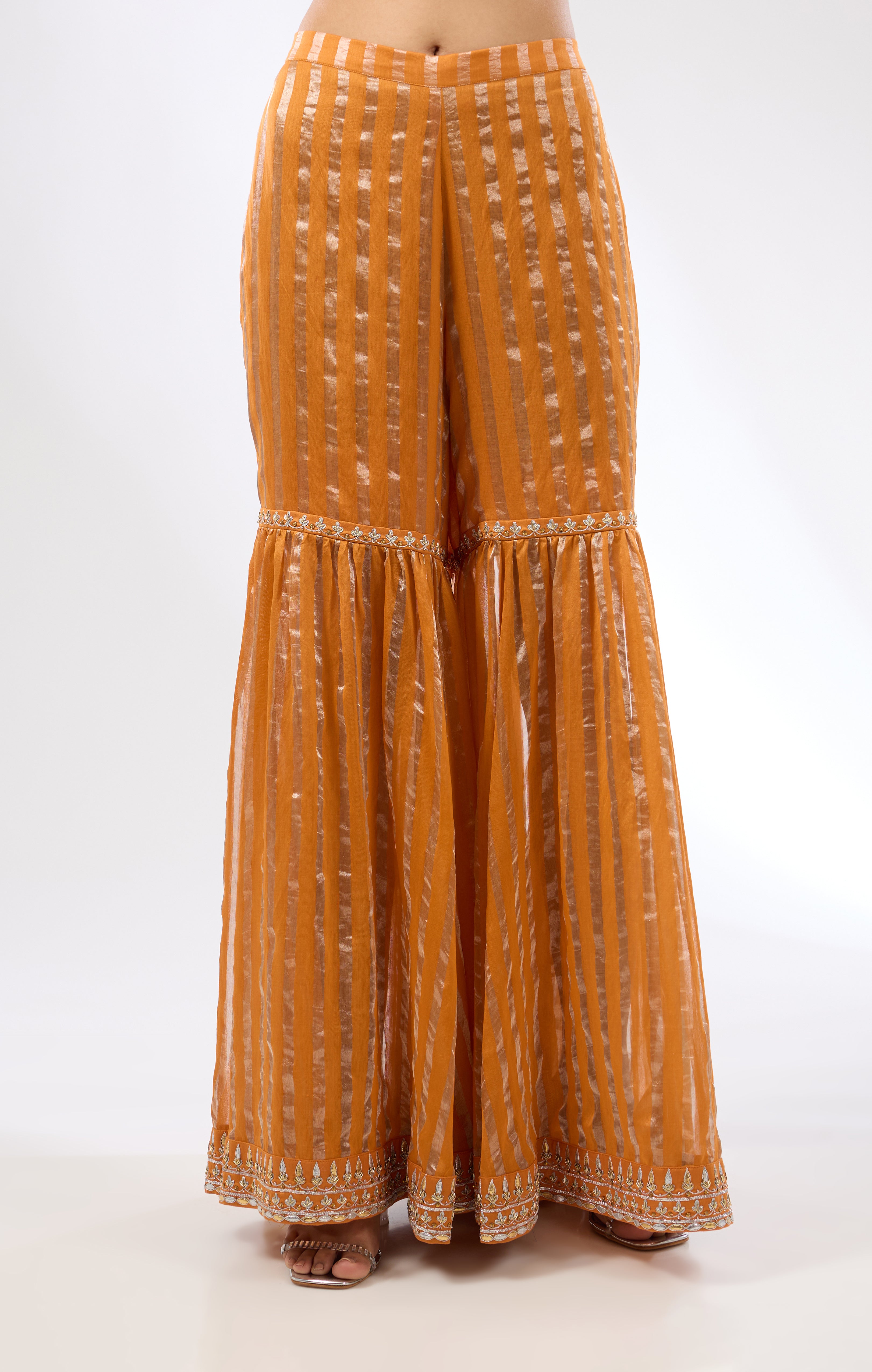 Gota-Patti Border Striped Garara Set