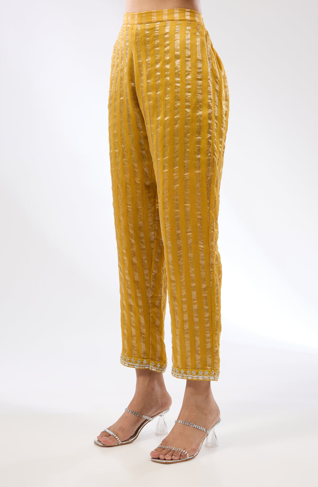 Gota-Patti Border Striped Kurta Set