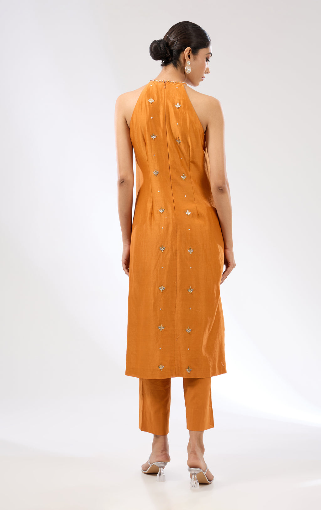 Gota-Patti Motif Halter Kurta Set