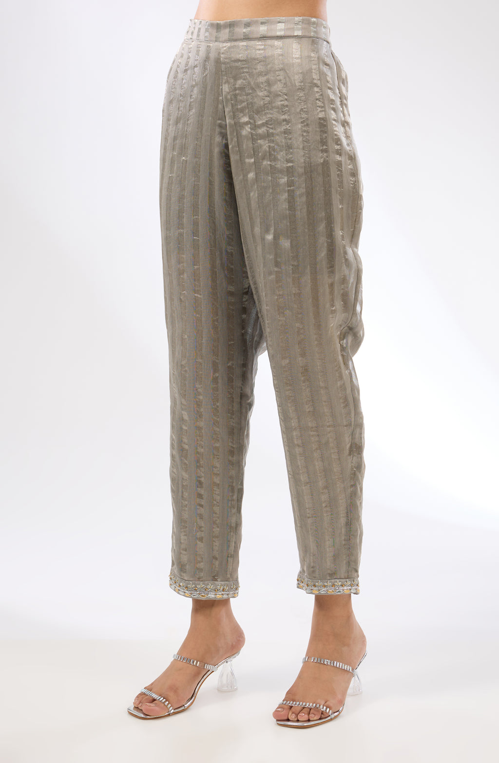 Gota-Patti Border Striped Kurta Set