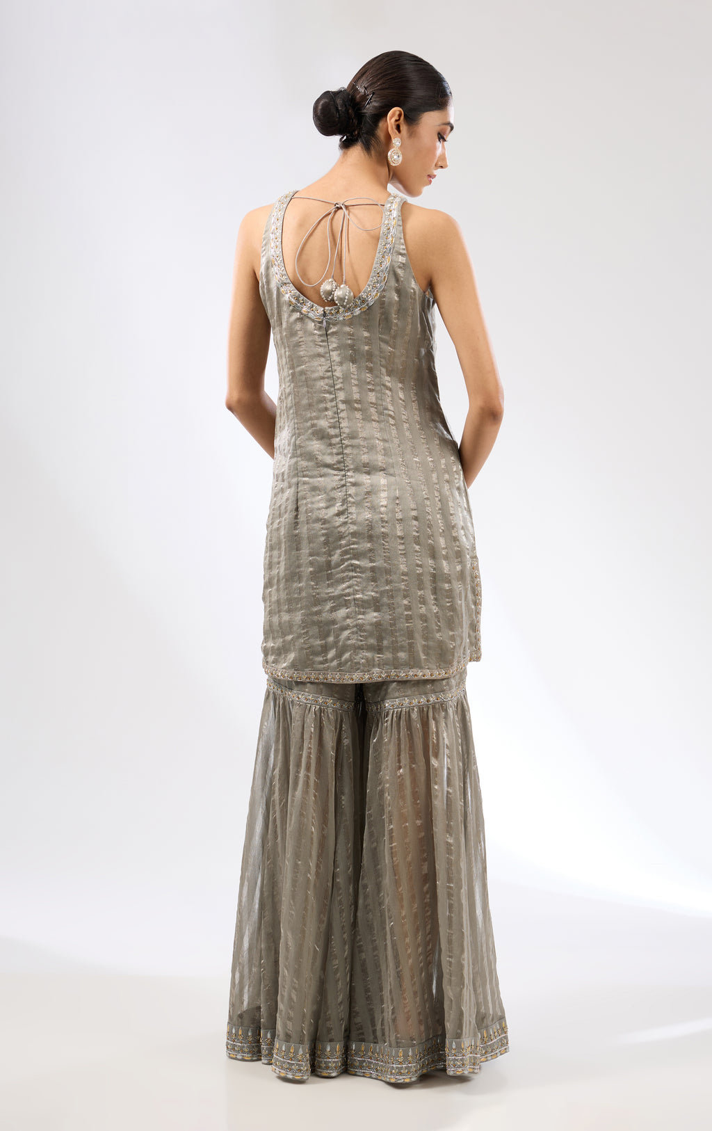 Gota-Patti Border Striped Garara Set