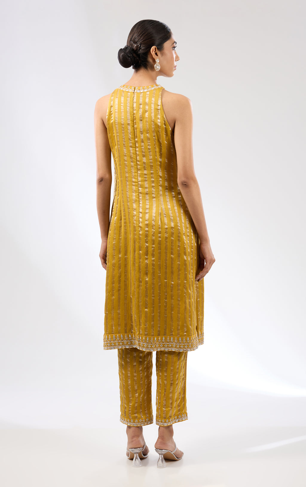 Gota-Patti Border Striped Kurta Set