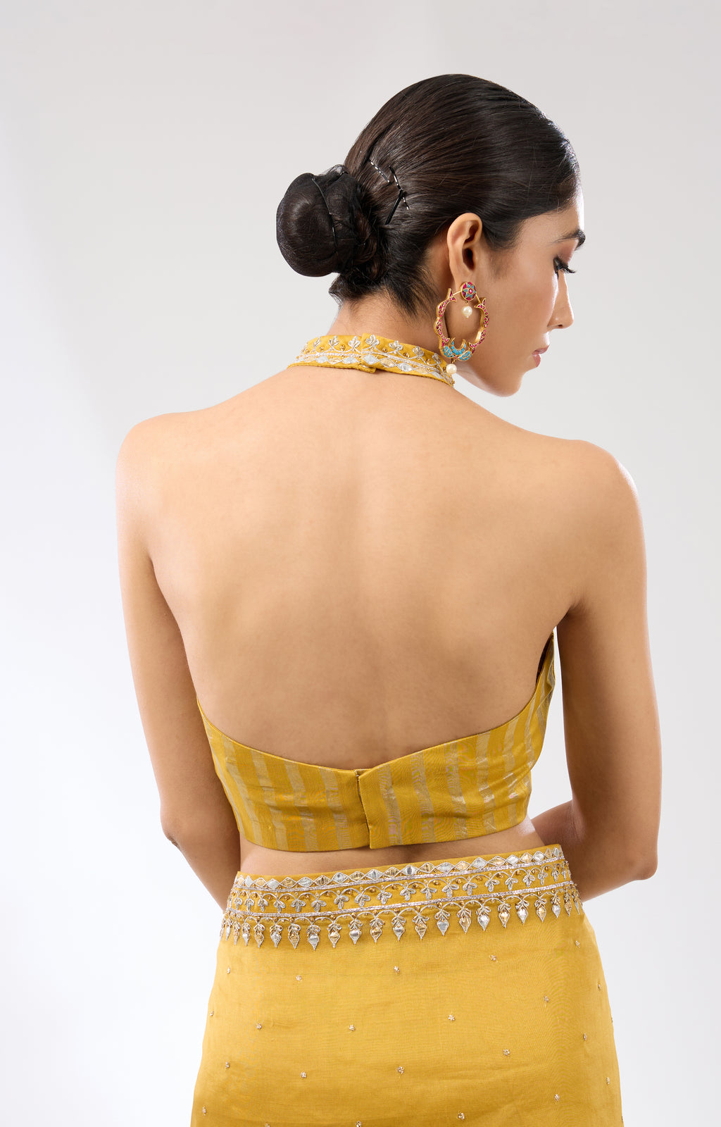 Gota-Patti Border Organza Saree Set