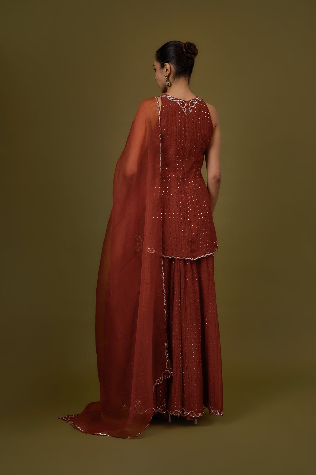 Baroque Neckline Sharara Set