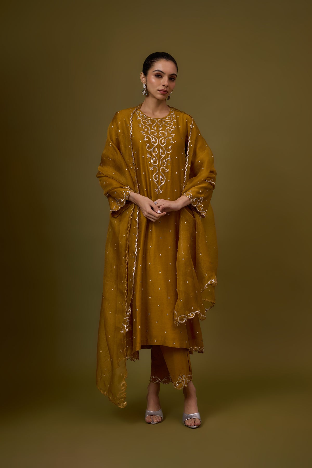 Baroque Yoke Kurta Set