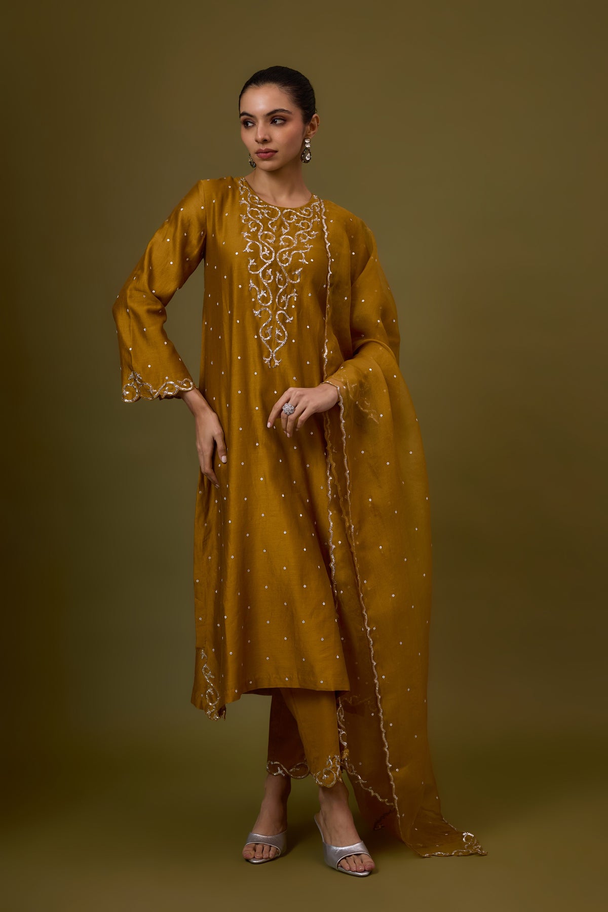 Baroque Yoke Kurta Set