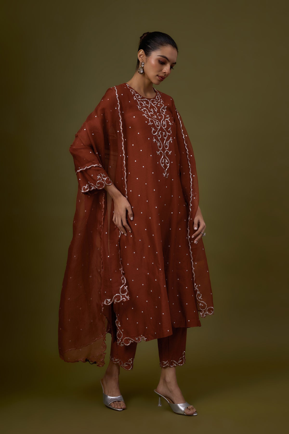 Baroque Yoke Kurta Set