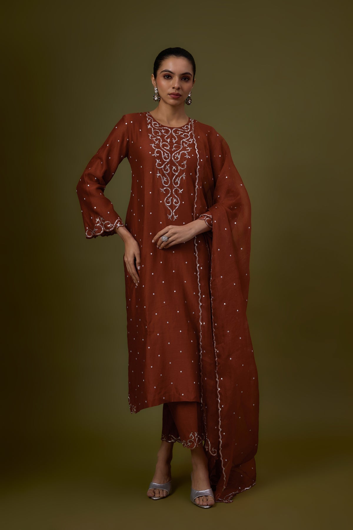 Baroque Yoke Kurta Set