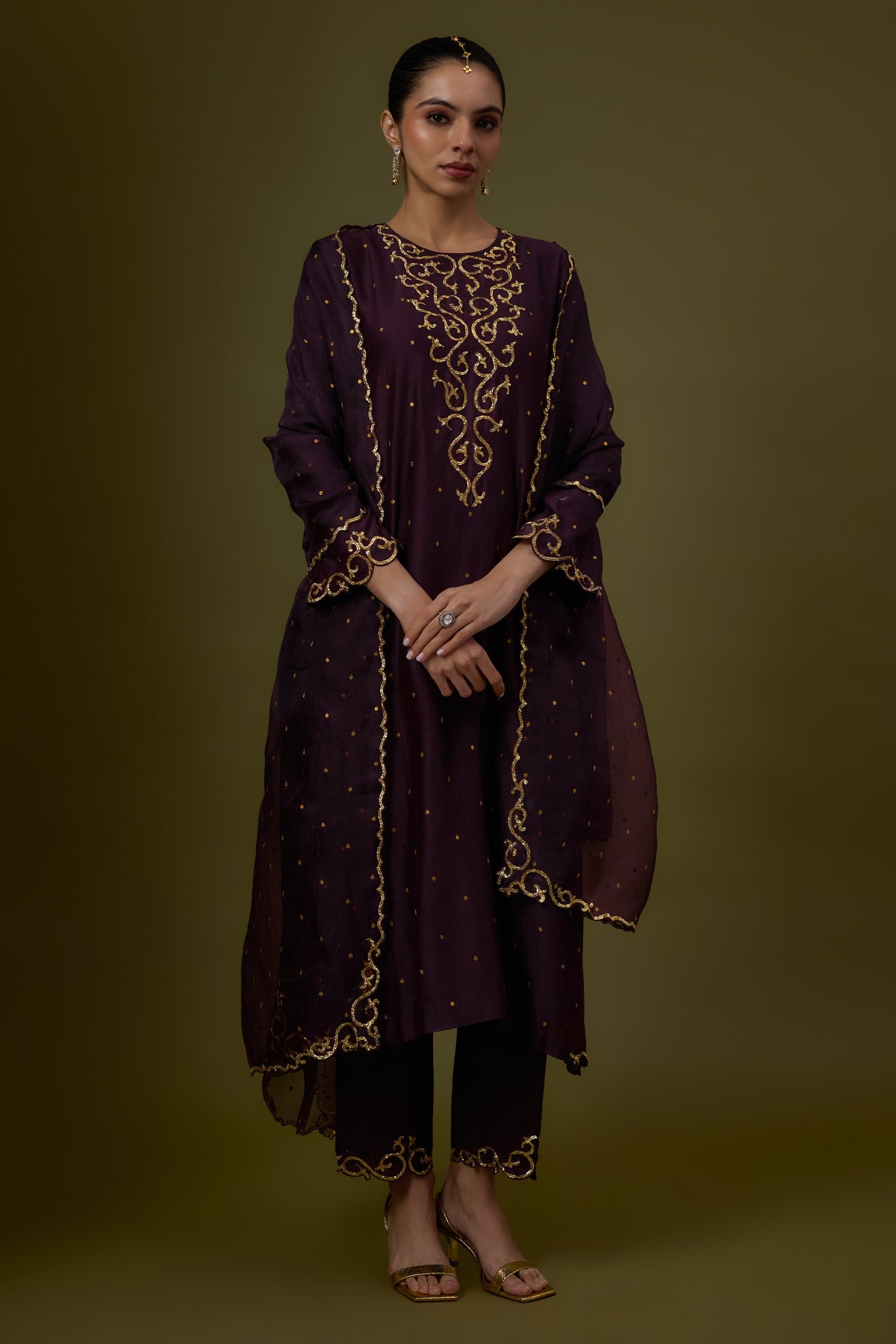 Baroque Yoke Kurta Set
