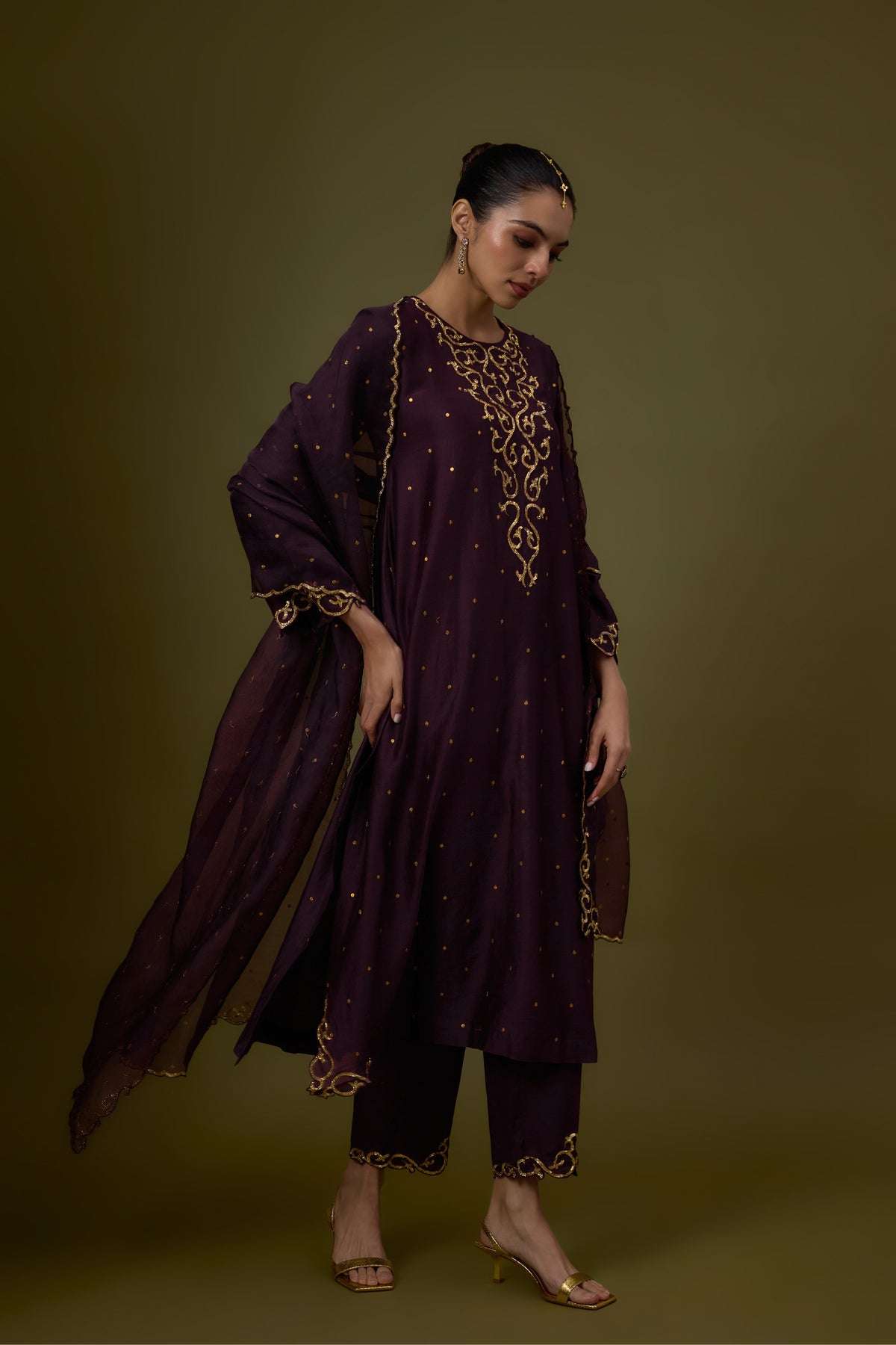 Baroque Yoke Kurta Set