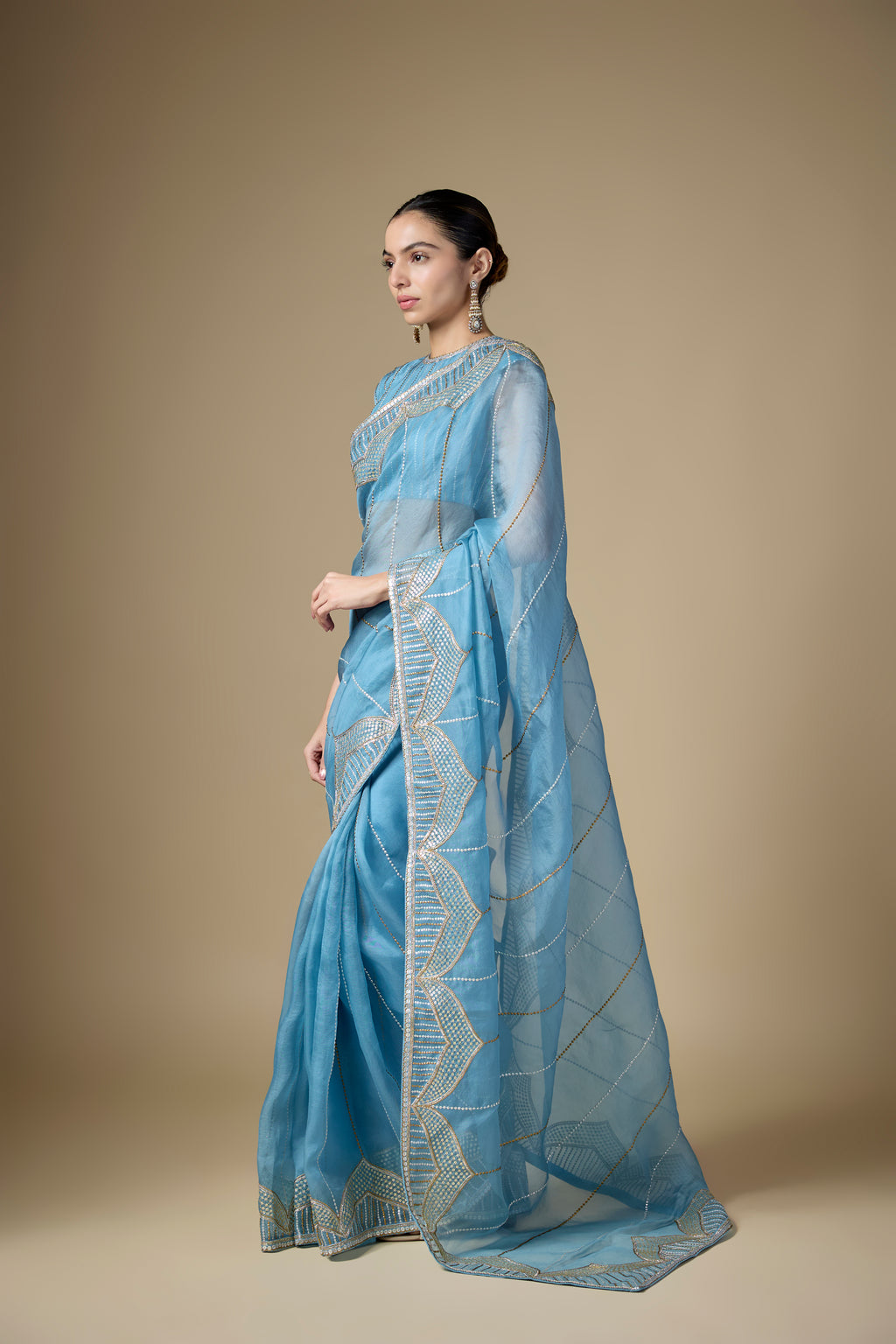 Domes Border Saree Set
