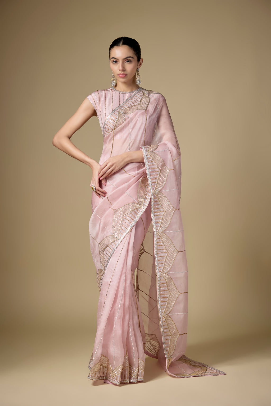 Domes Border Saree Set
