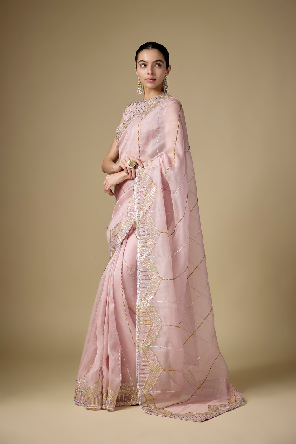 Domes Border Saree Set