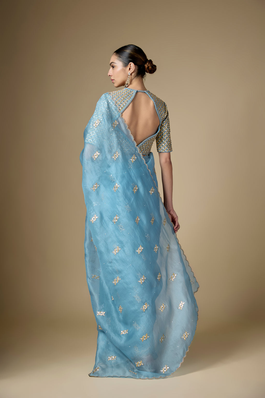 Gota-Patti Jaal Blouse Saree Set