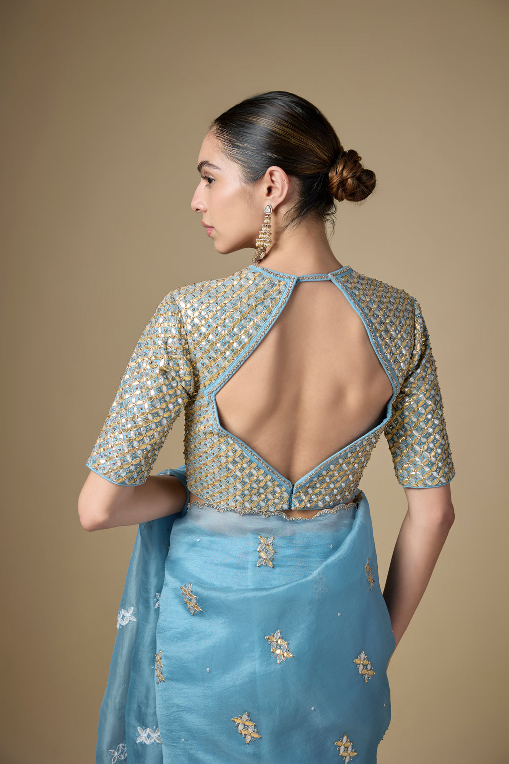 Gota-Patti Jaal Blouse Saree Set