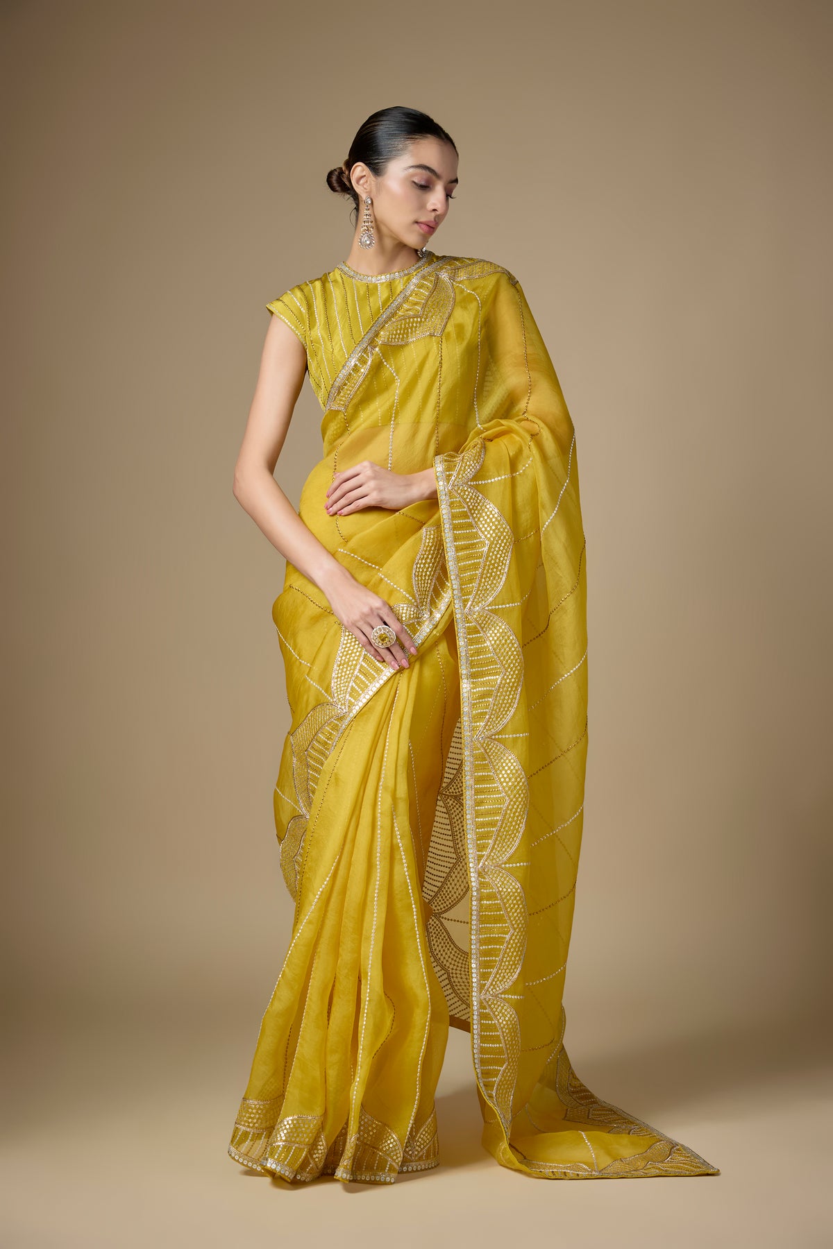 Domes Border Saree Set
