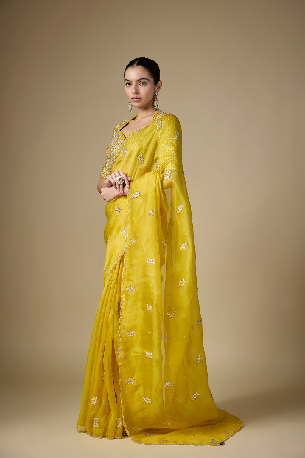 Gota-Patti Jaal Blouse Saree Set