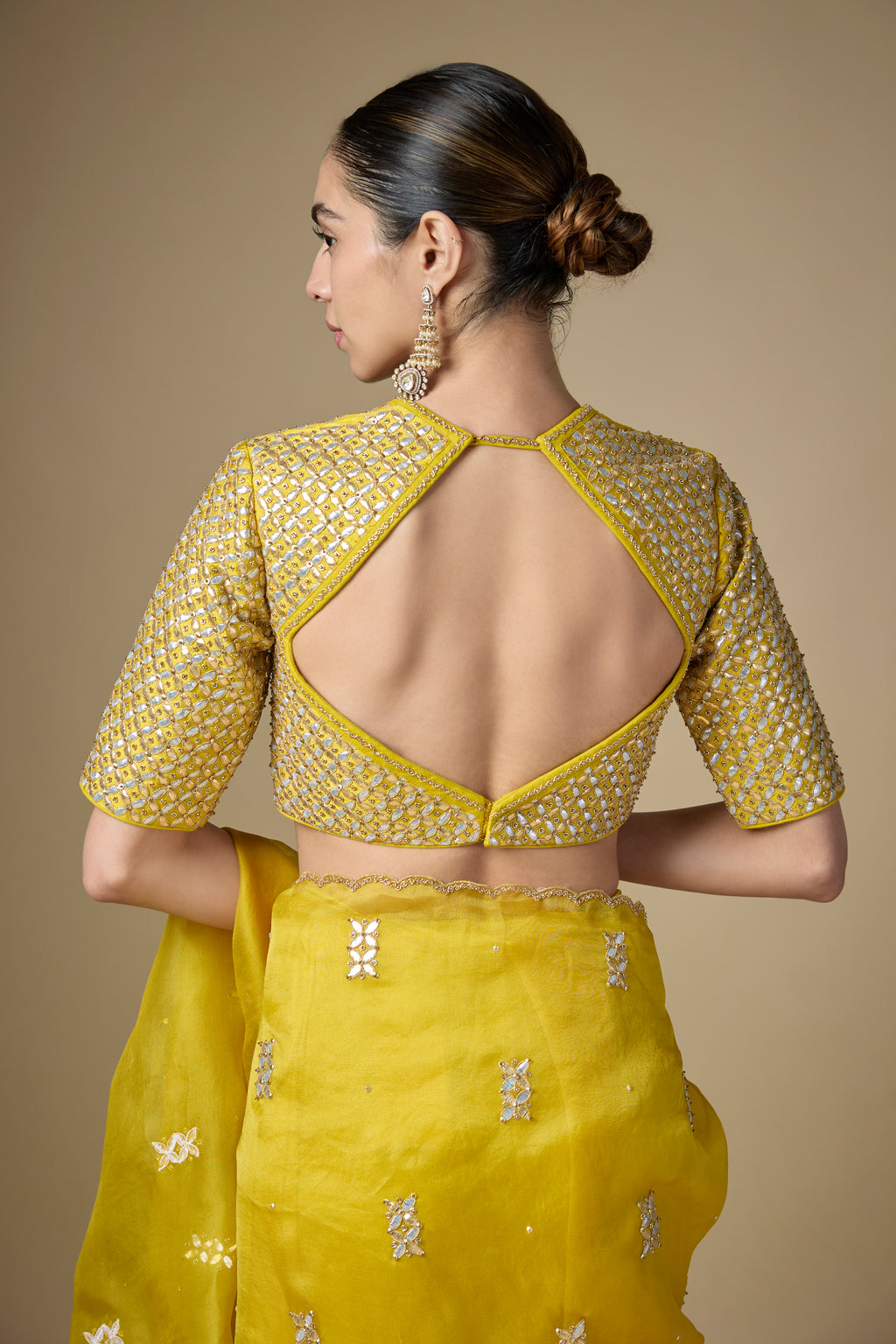 Gota-Patti Jaal Blouse Saree Set