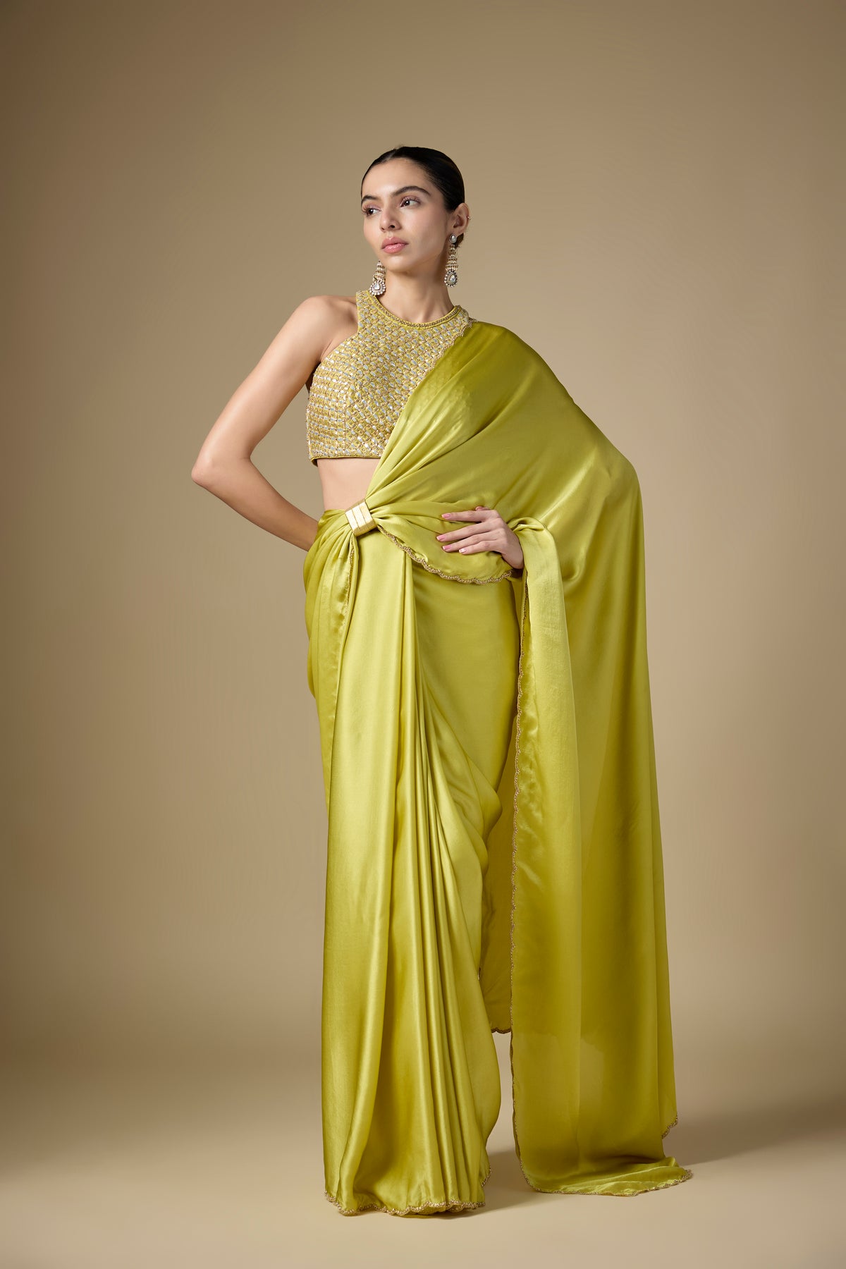 Gota-Patti Jaal Blouse Saree Set