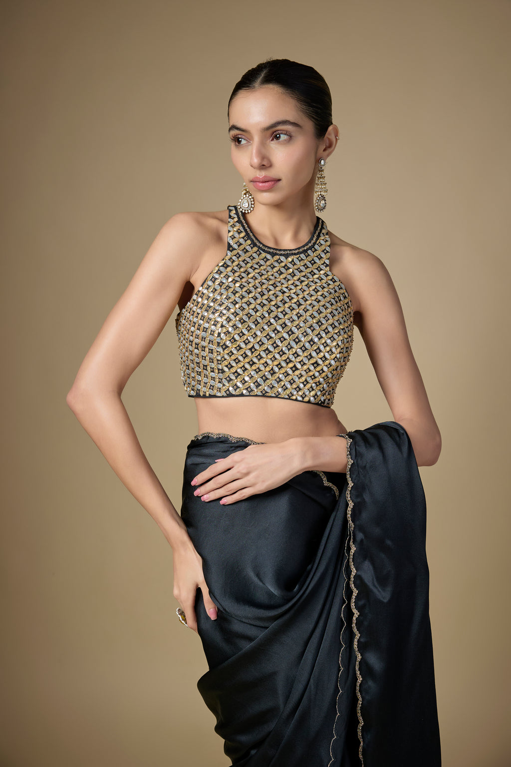 Gota-Patti Jaal Blouse Saree Set
