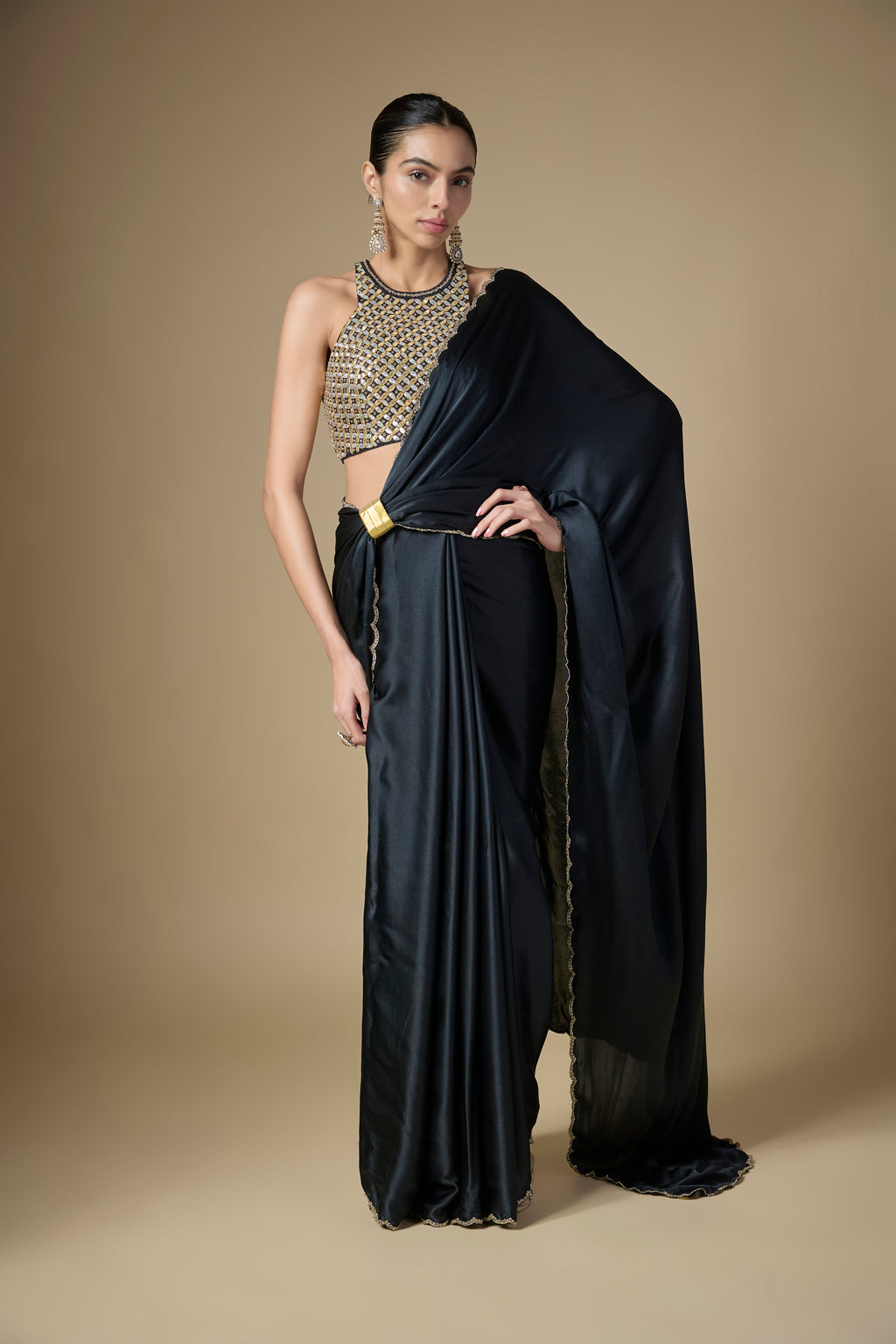 Gota-Patti Jaal Blouse Saree Set