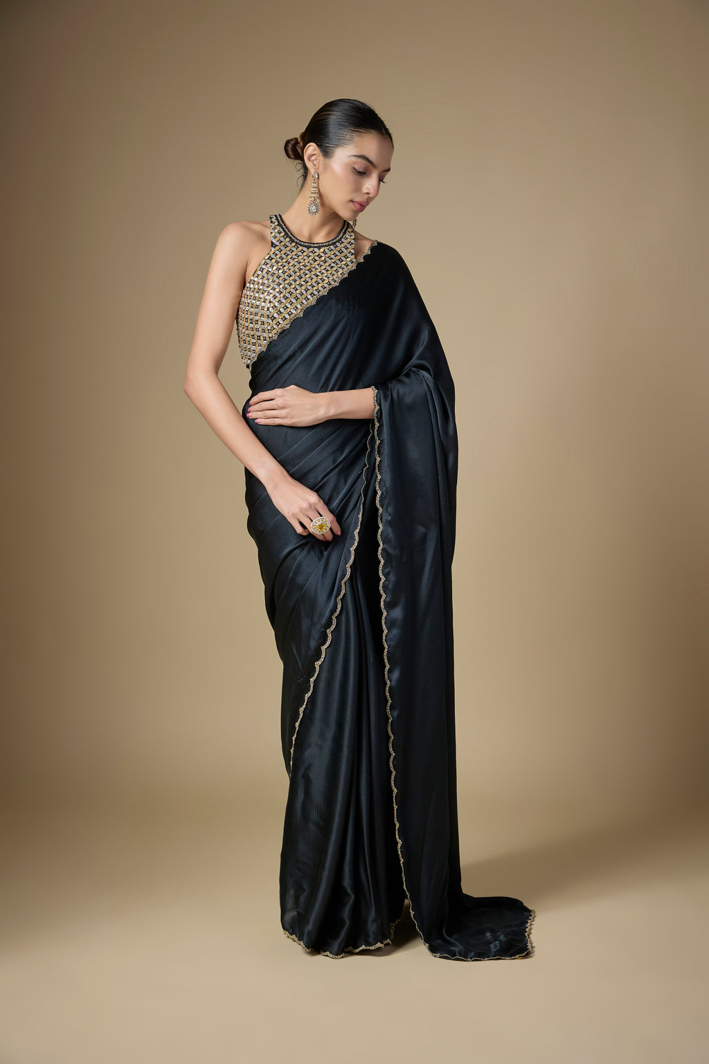 Gota-Patti Jaal Blouse Saree Set