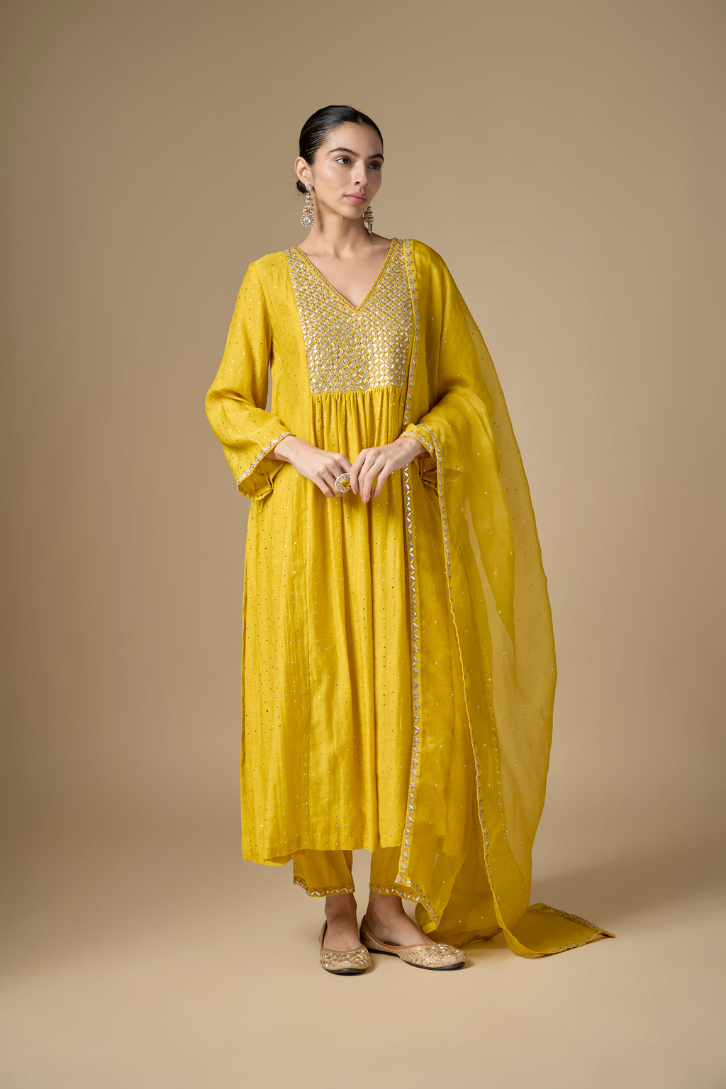 Gota-Patti Jaal Yoke Kurta Set