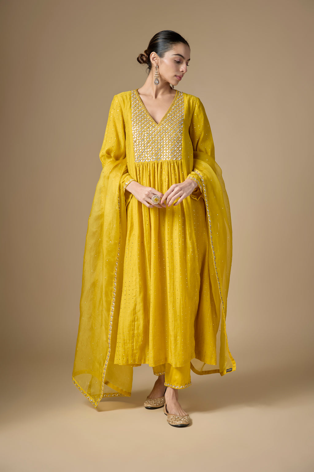 Gota-Patti Jaal Yoke Kurta Set
