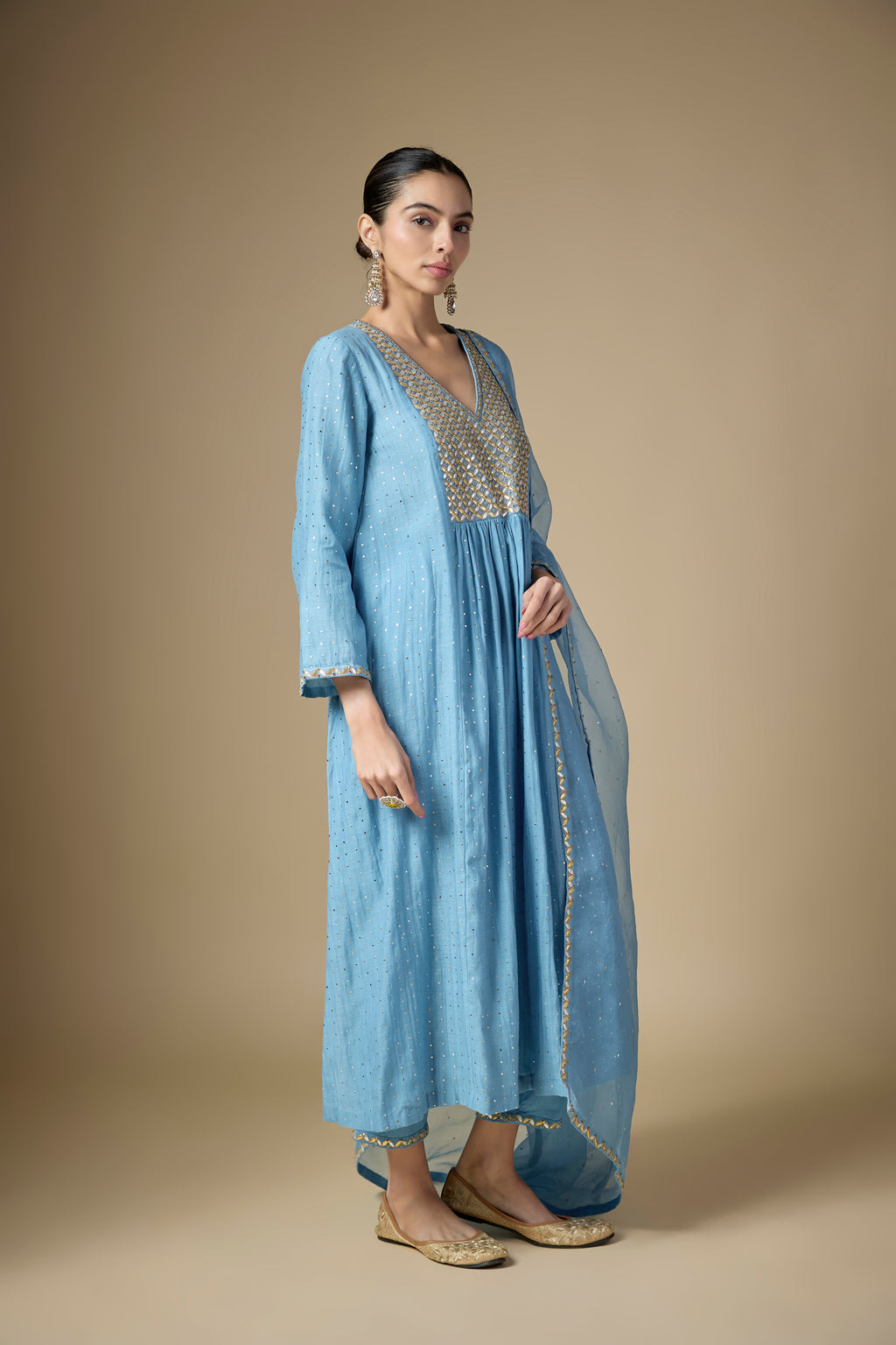 Gota-Patti Jaal Yoke Kurta Set