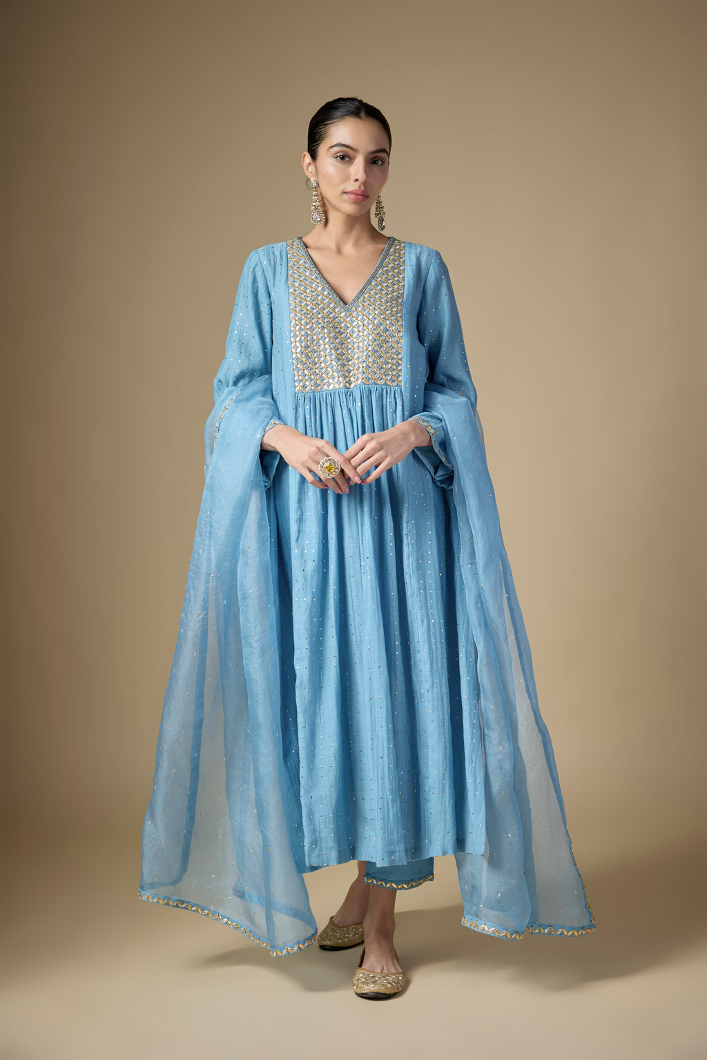Gota-Patti Jaal Yoke Kurta Set
