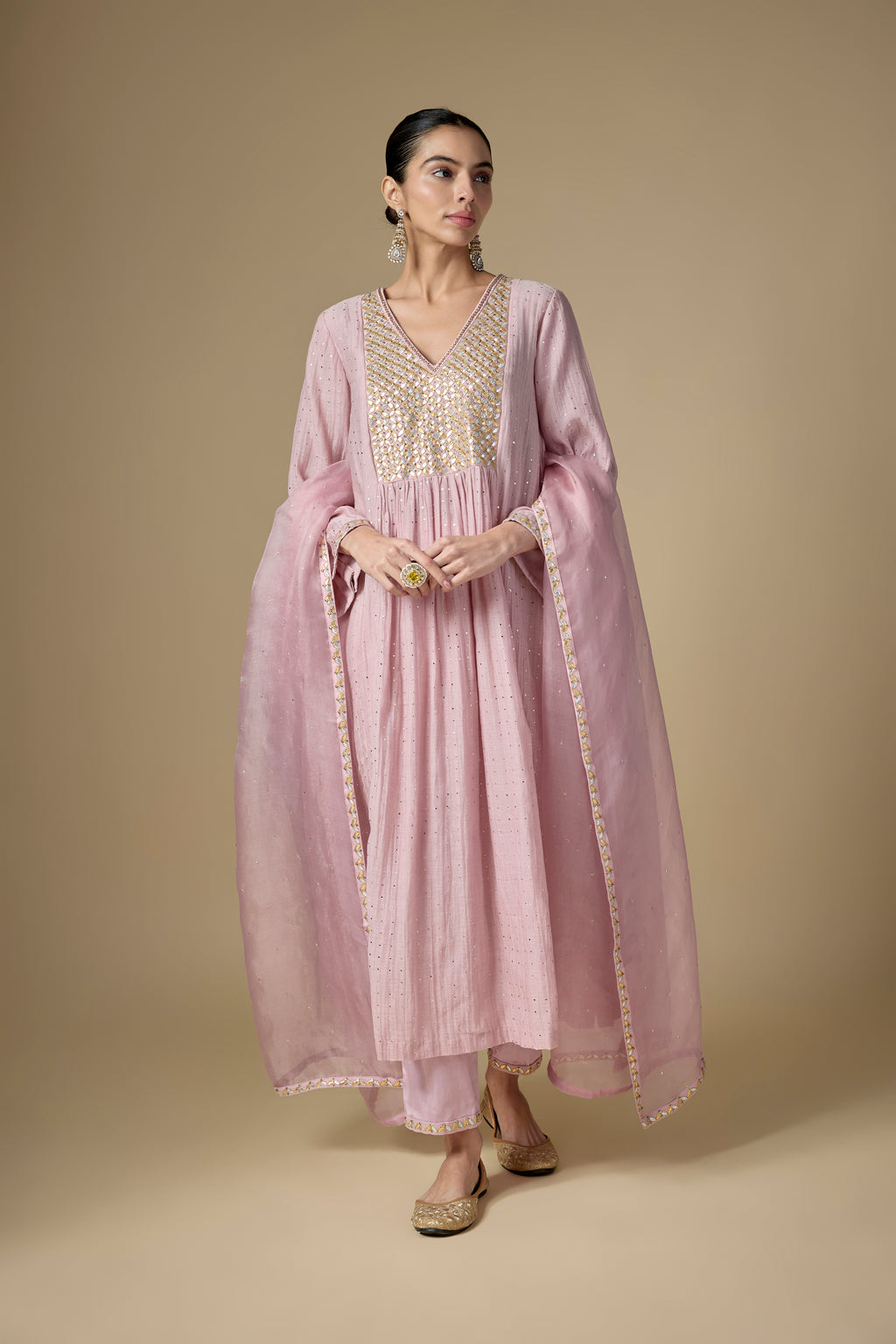 Gota-Patti Jaal Yoke Kurta Set