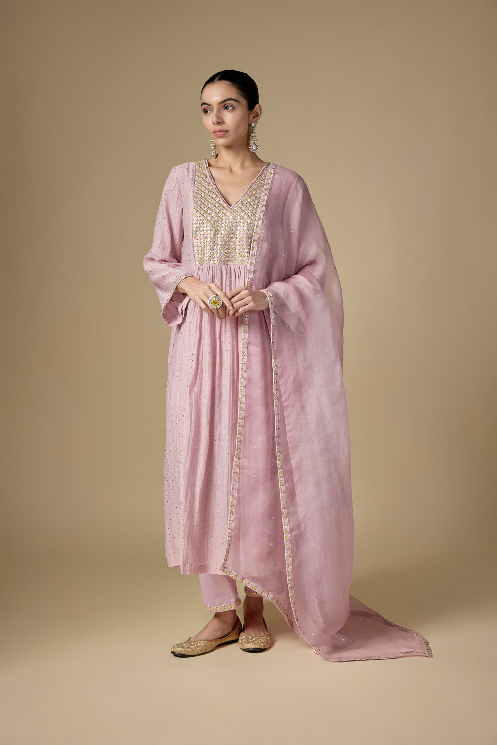 Gota-Patti Jaal Yoke Kurta Set