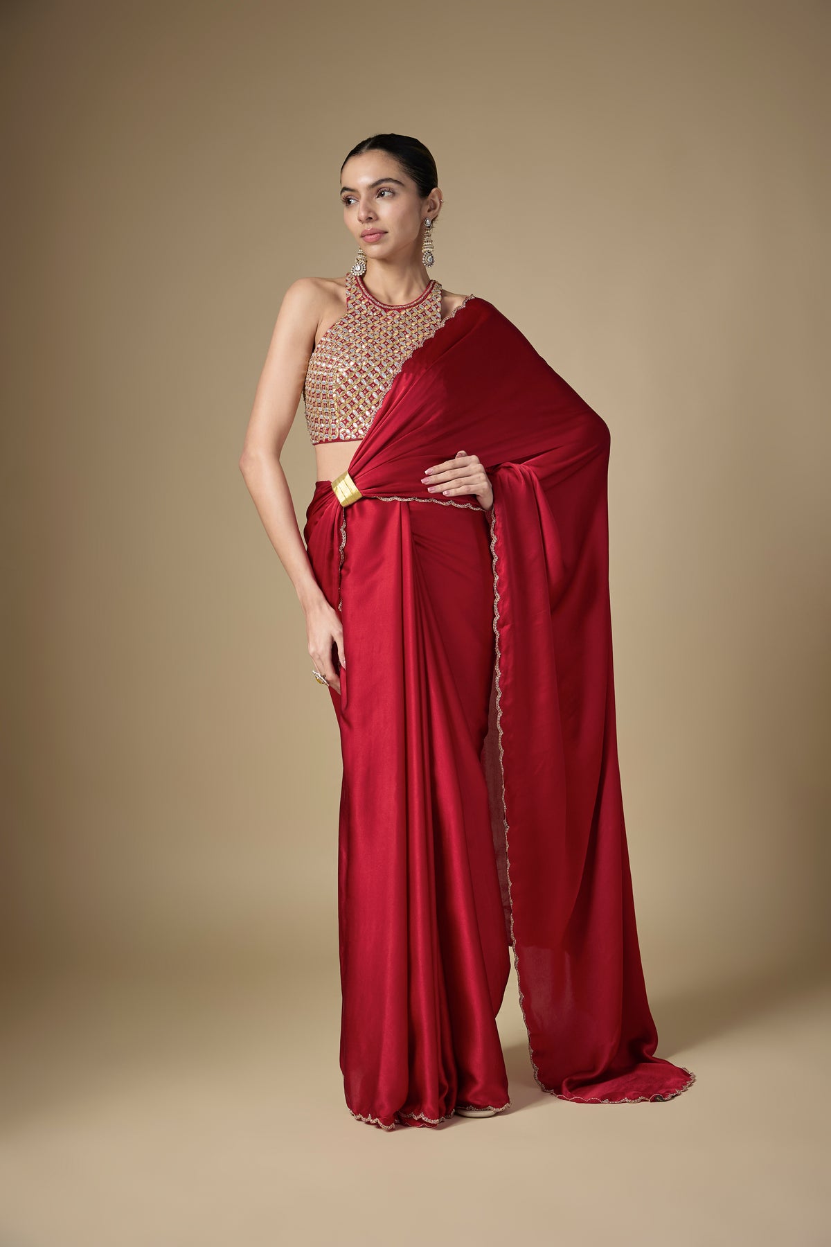 Gota-Patti Jaal Blouse Saree Set