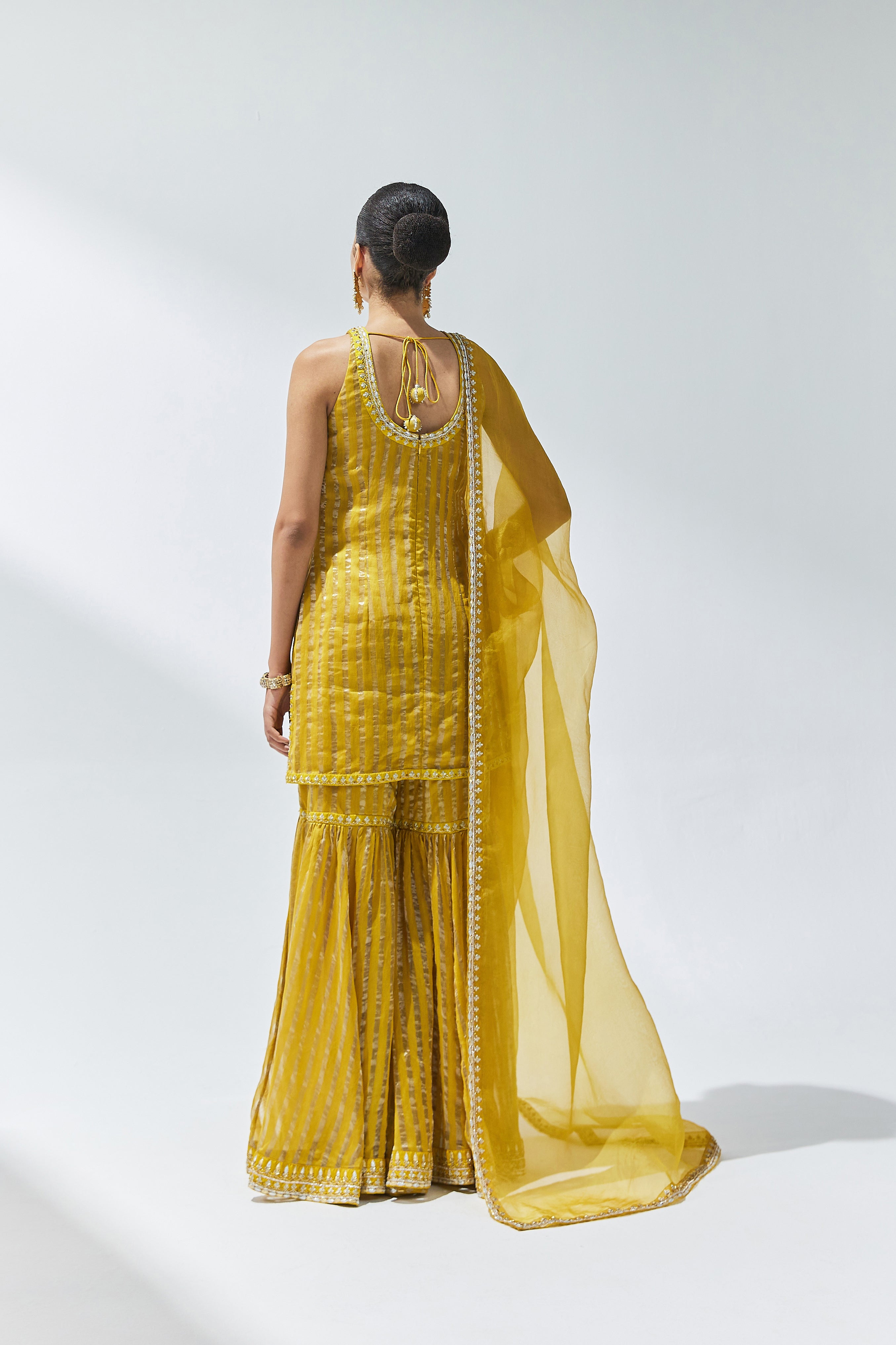 Gota-Patti Border Striped Garara Set