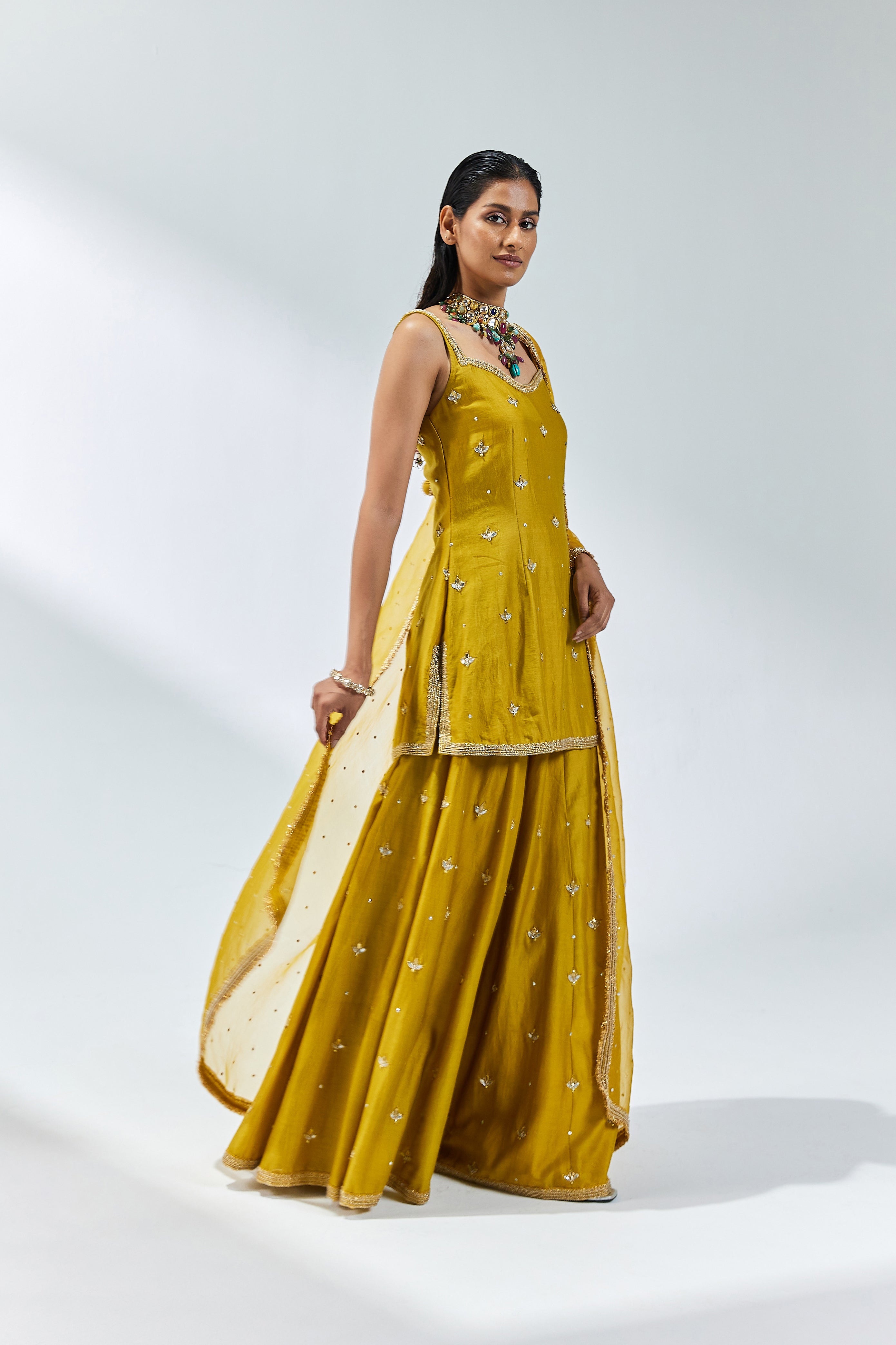 Gota-Patti Motif Sharara Set