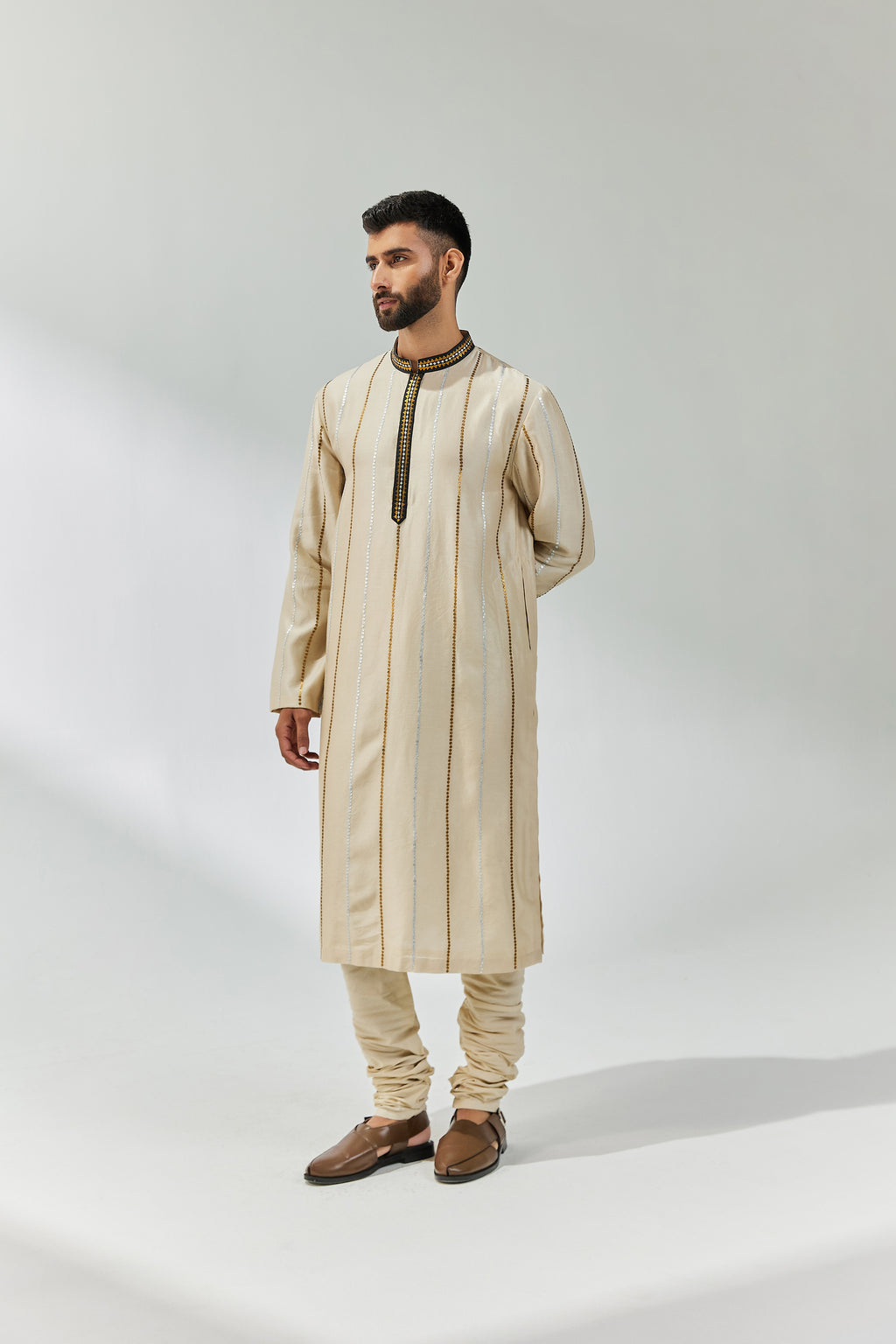 Fence Motif Placket Kurta Set