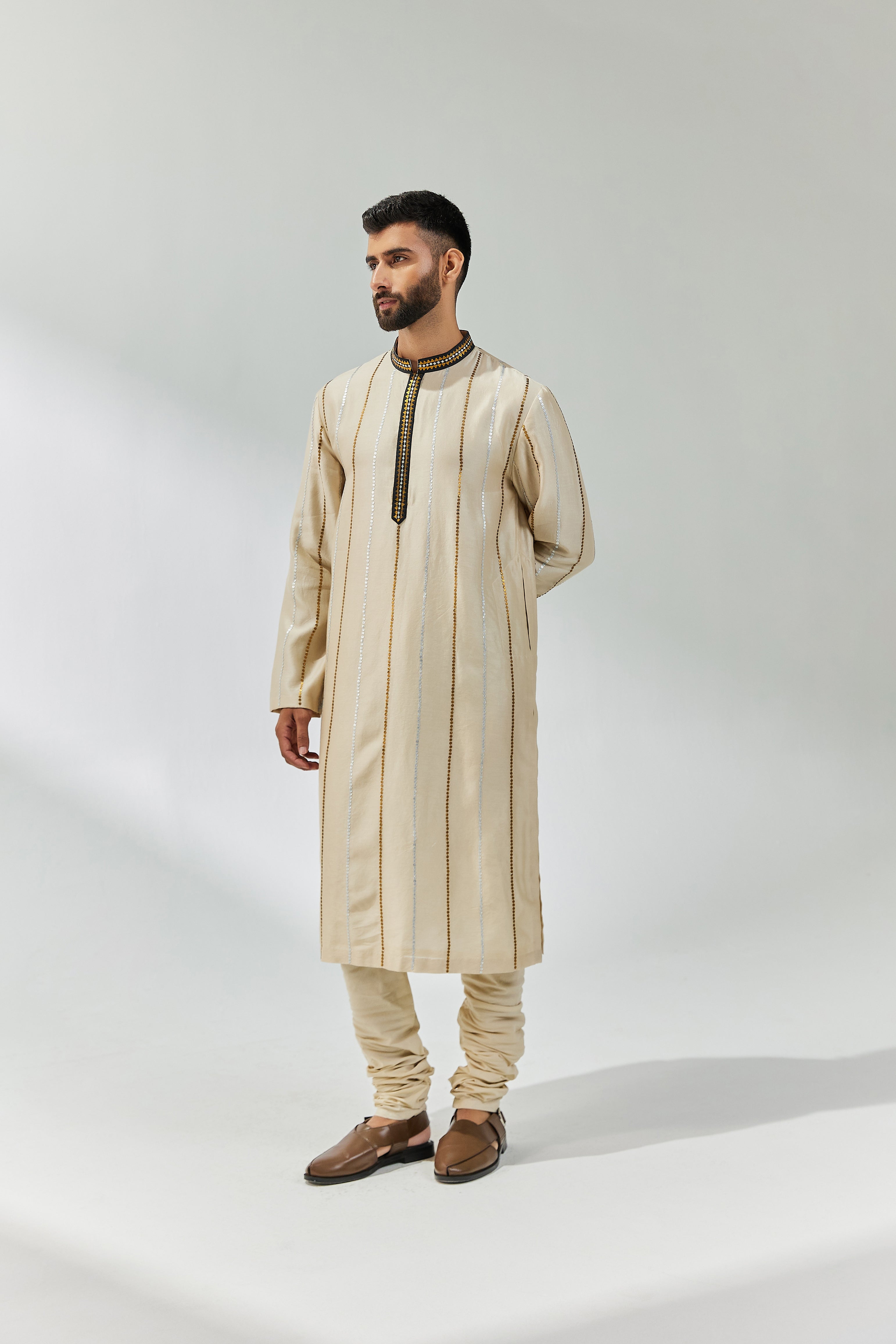 Fence Motif Placket Kurta Set