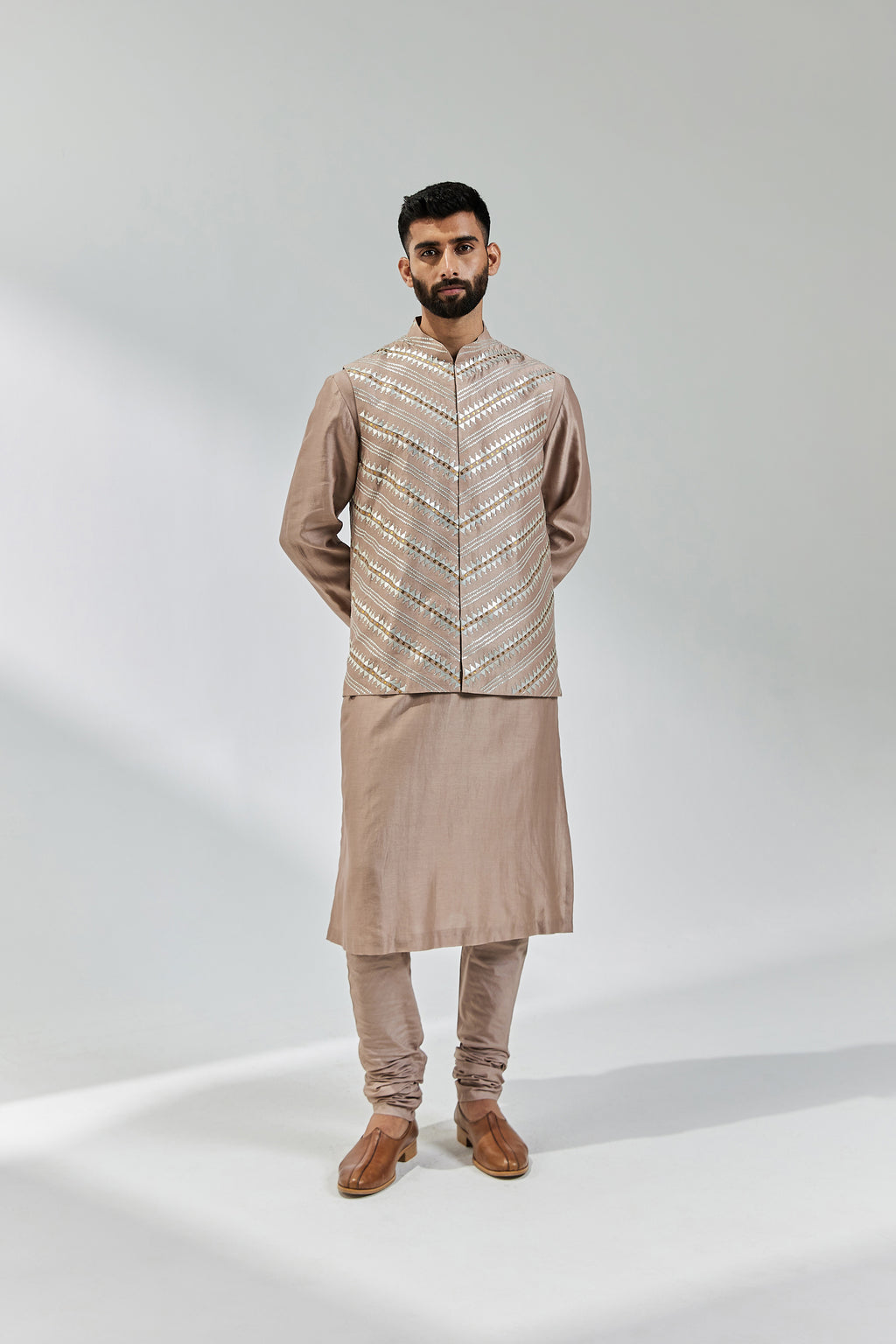 All Over Fence Motif Waistcoat Set